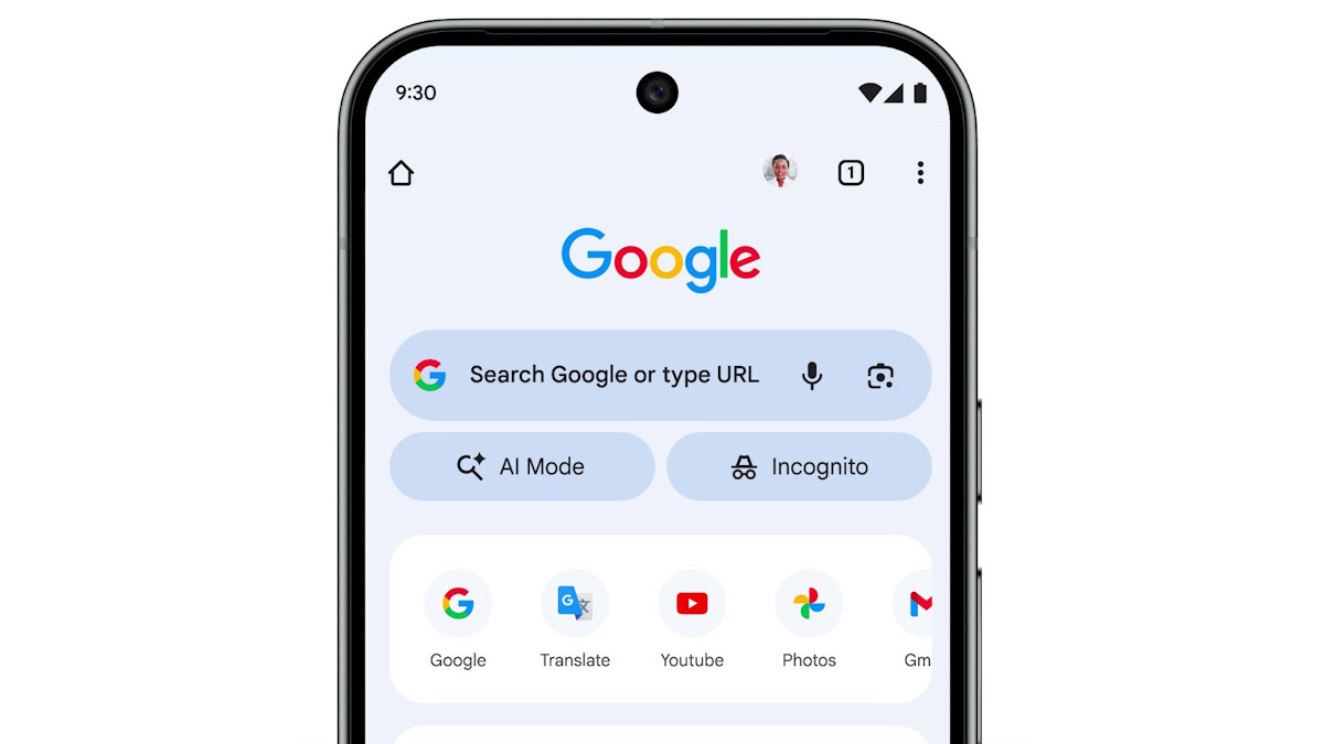 Google Chrome AI Mode button