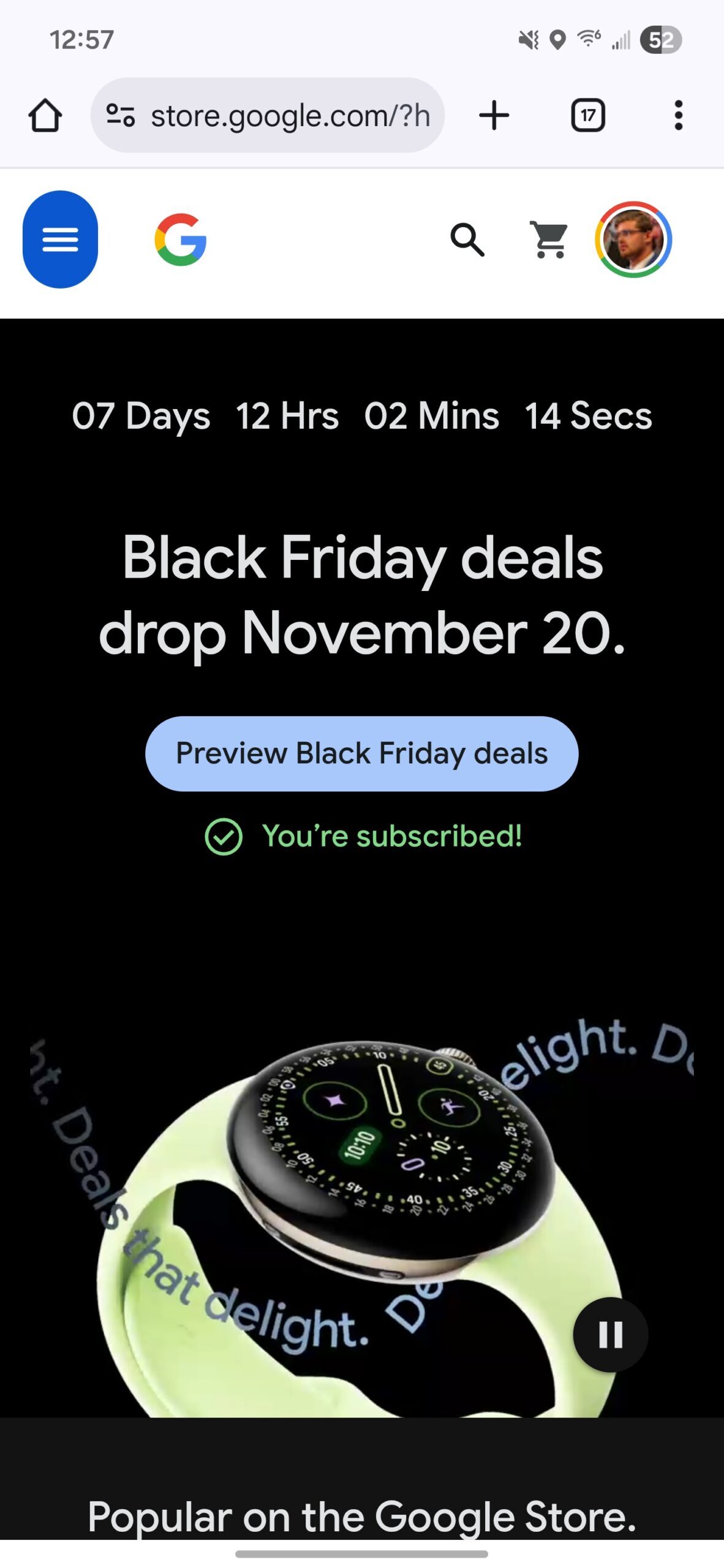 The homepage of the new look for the Google Store.