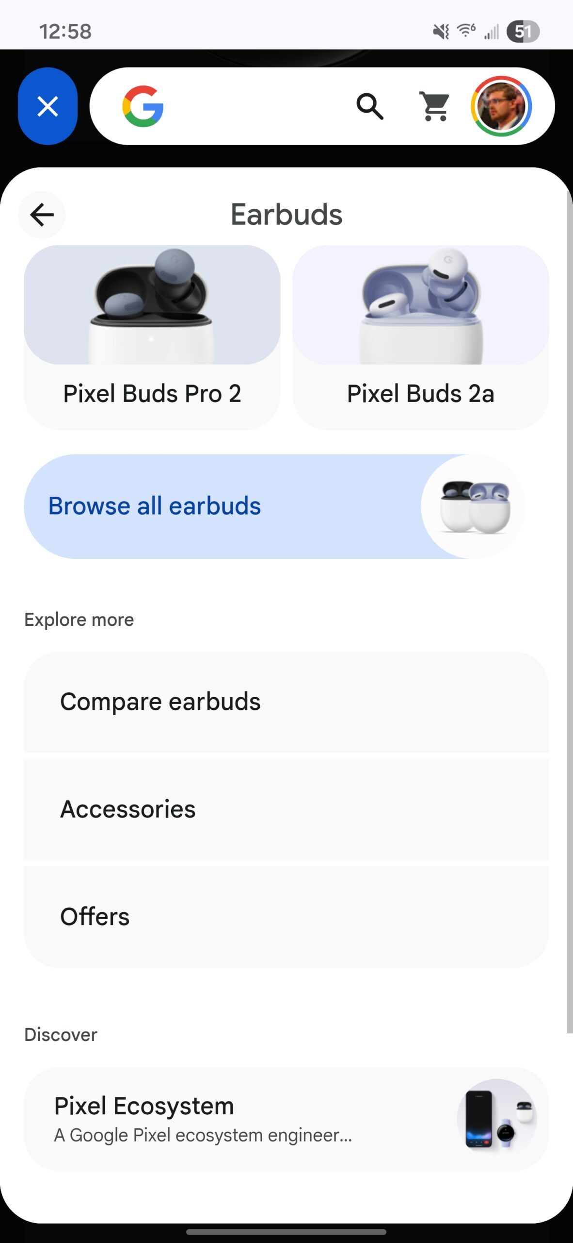 The pill submenus part of the Google Store redesign.