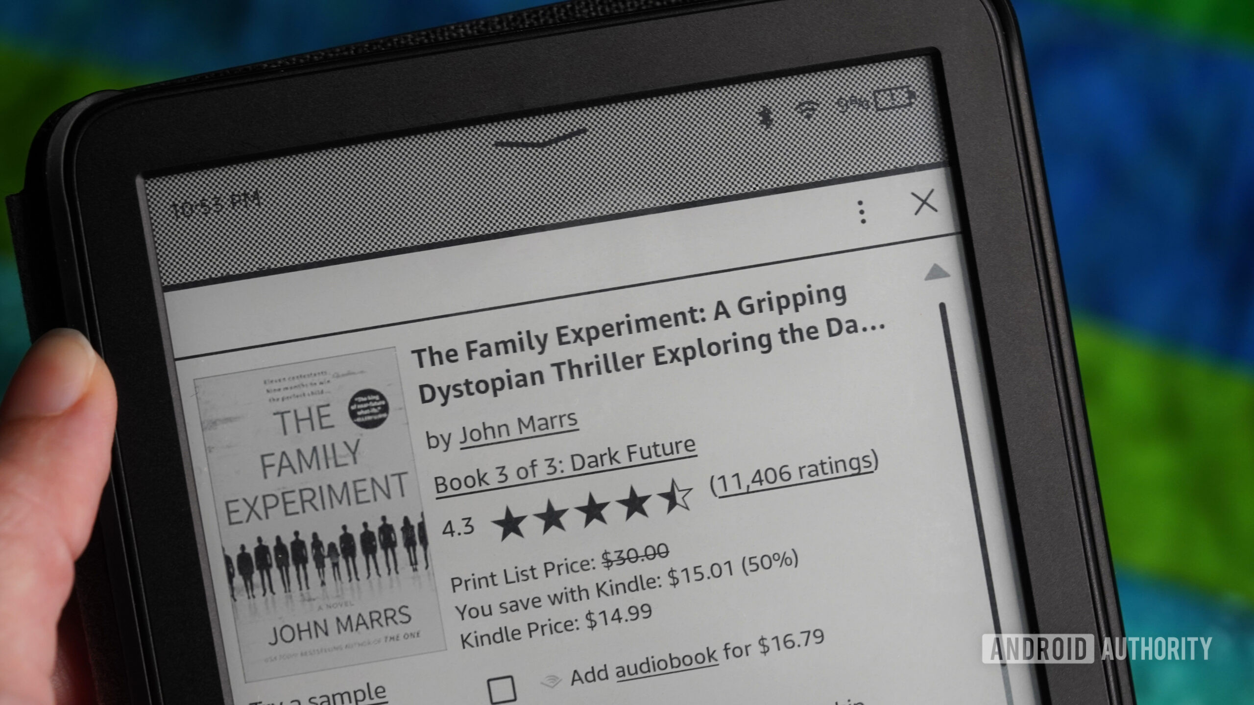 Kindle SEO title results The title of an e-book includes excessive keywording.