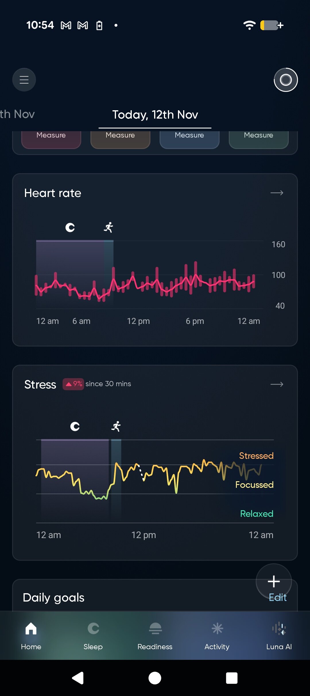 Luna Ring 2 app indicators