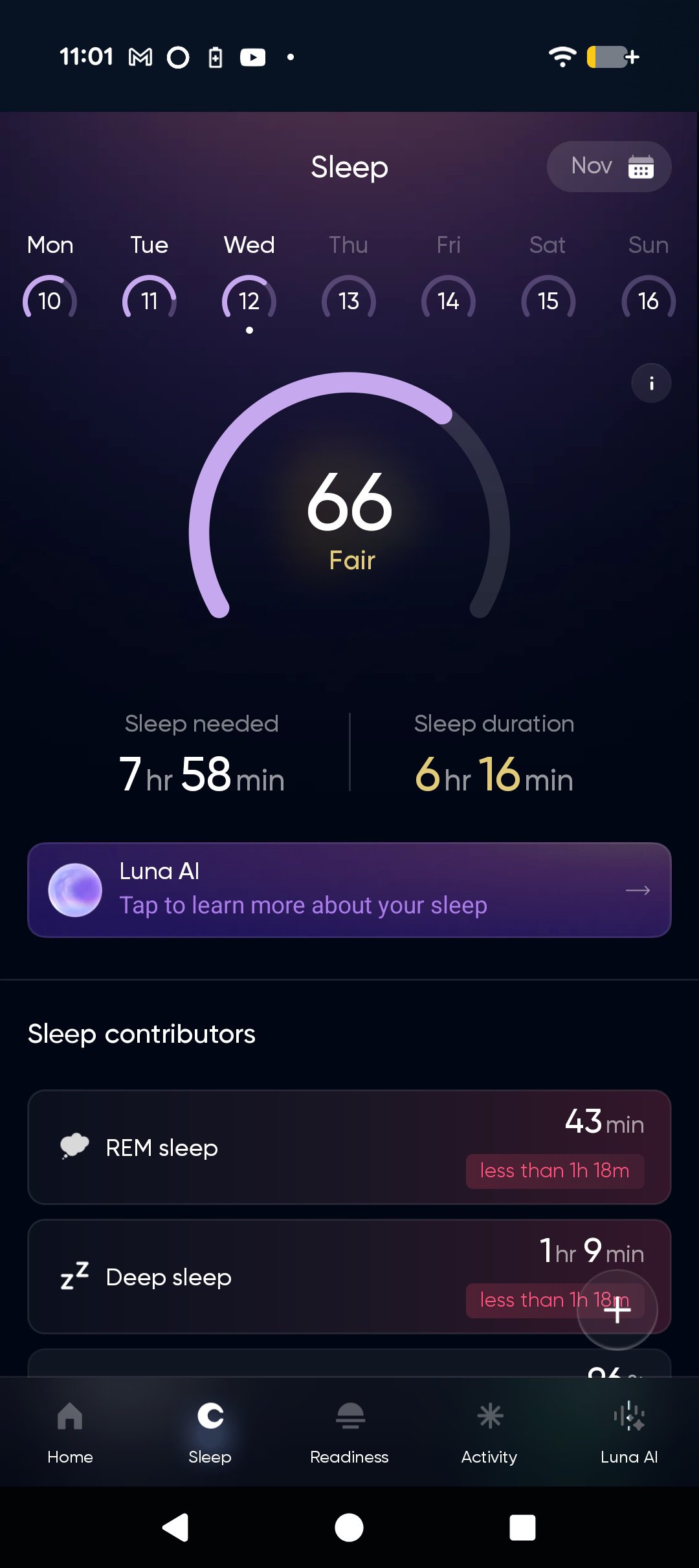 Luna Ring 2 app sleep score