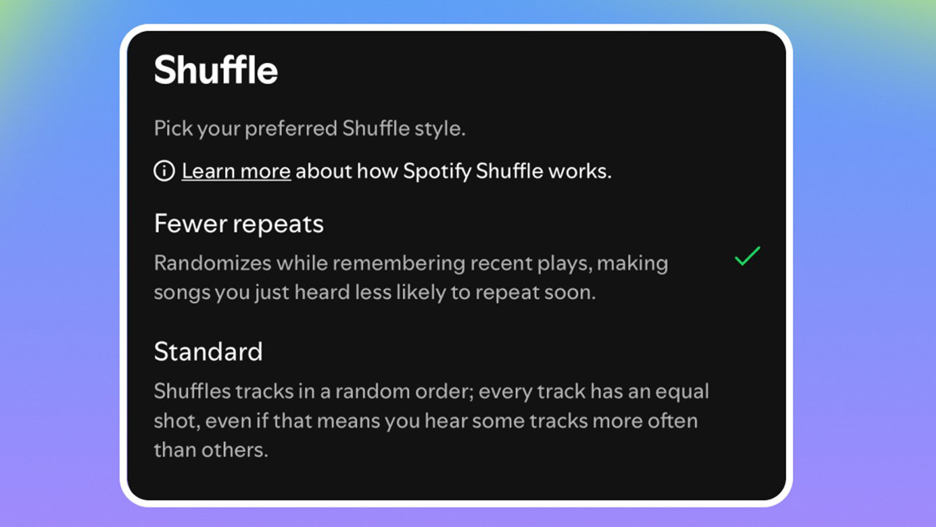 Spotify Shuffle Fewer Repeats Settings Spotify Shuffle Fewer Repeats Settings