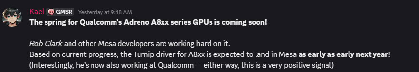 Turnip drivers for Snapdragon 8 Elite series chips