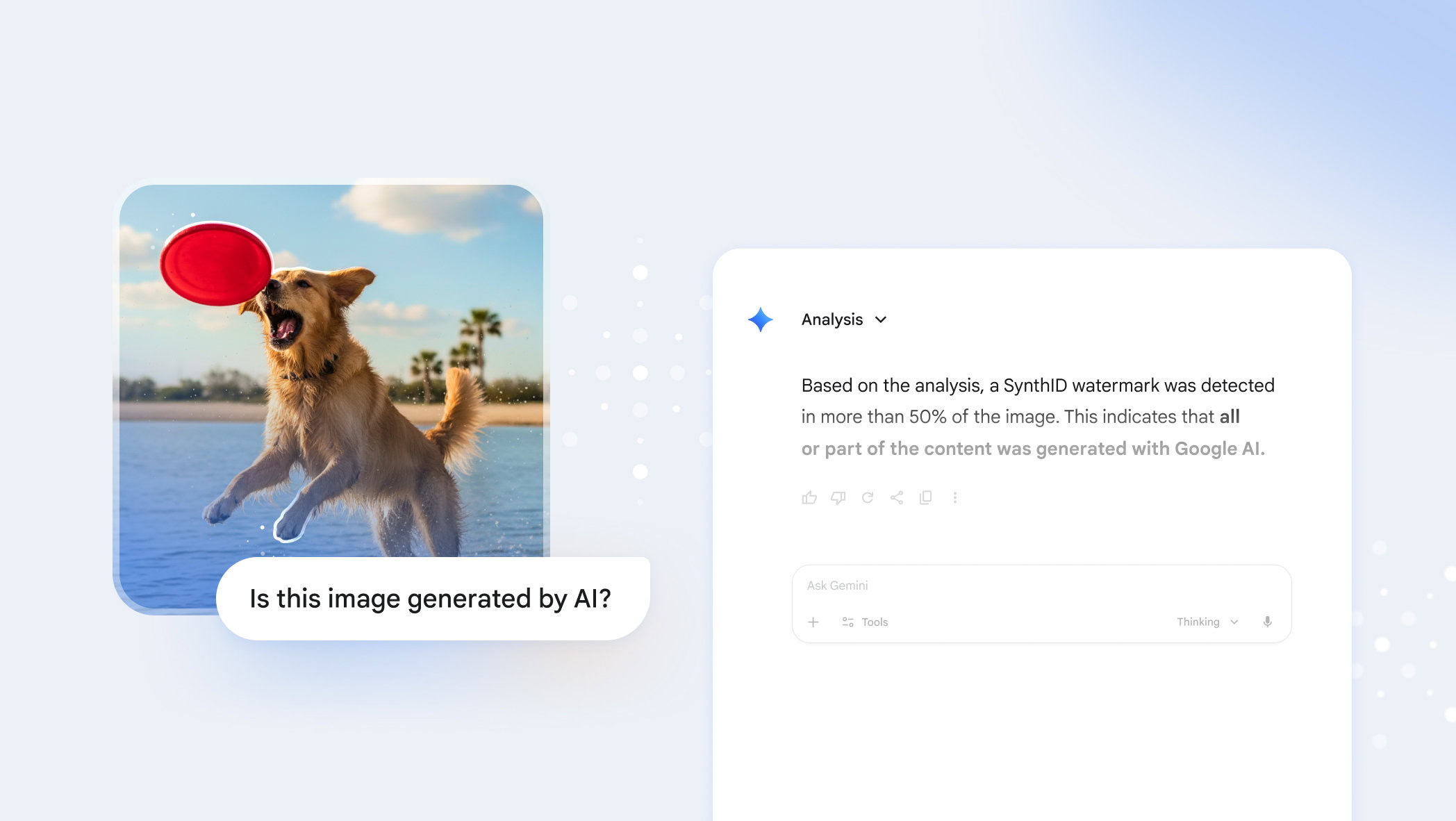 Use AI to check for AI generated images with SynthID