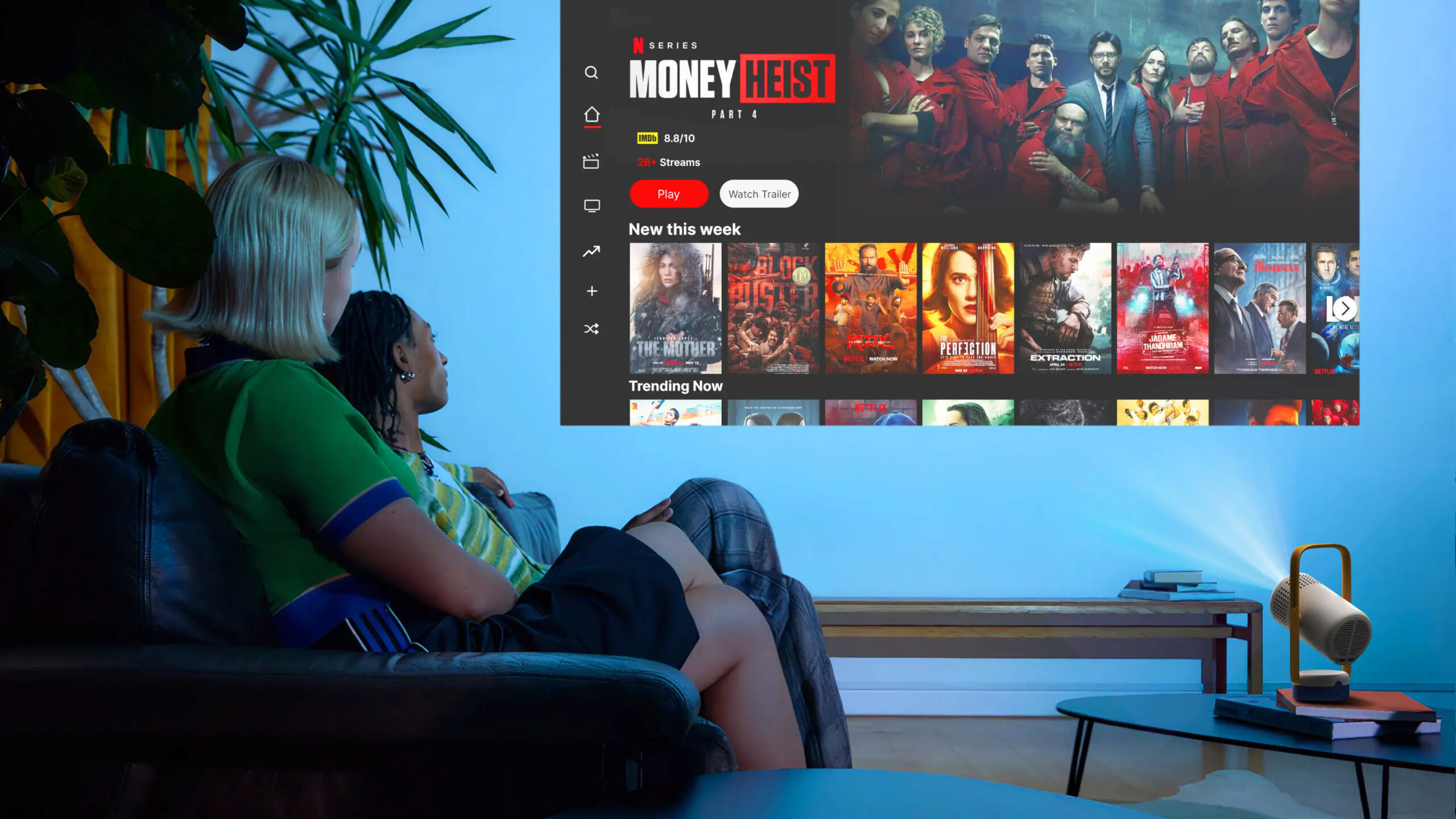 XGIMI Vibe One Mini 1080P Smart Portable Projector playing Netflix