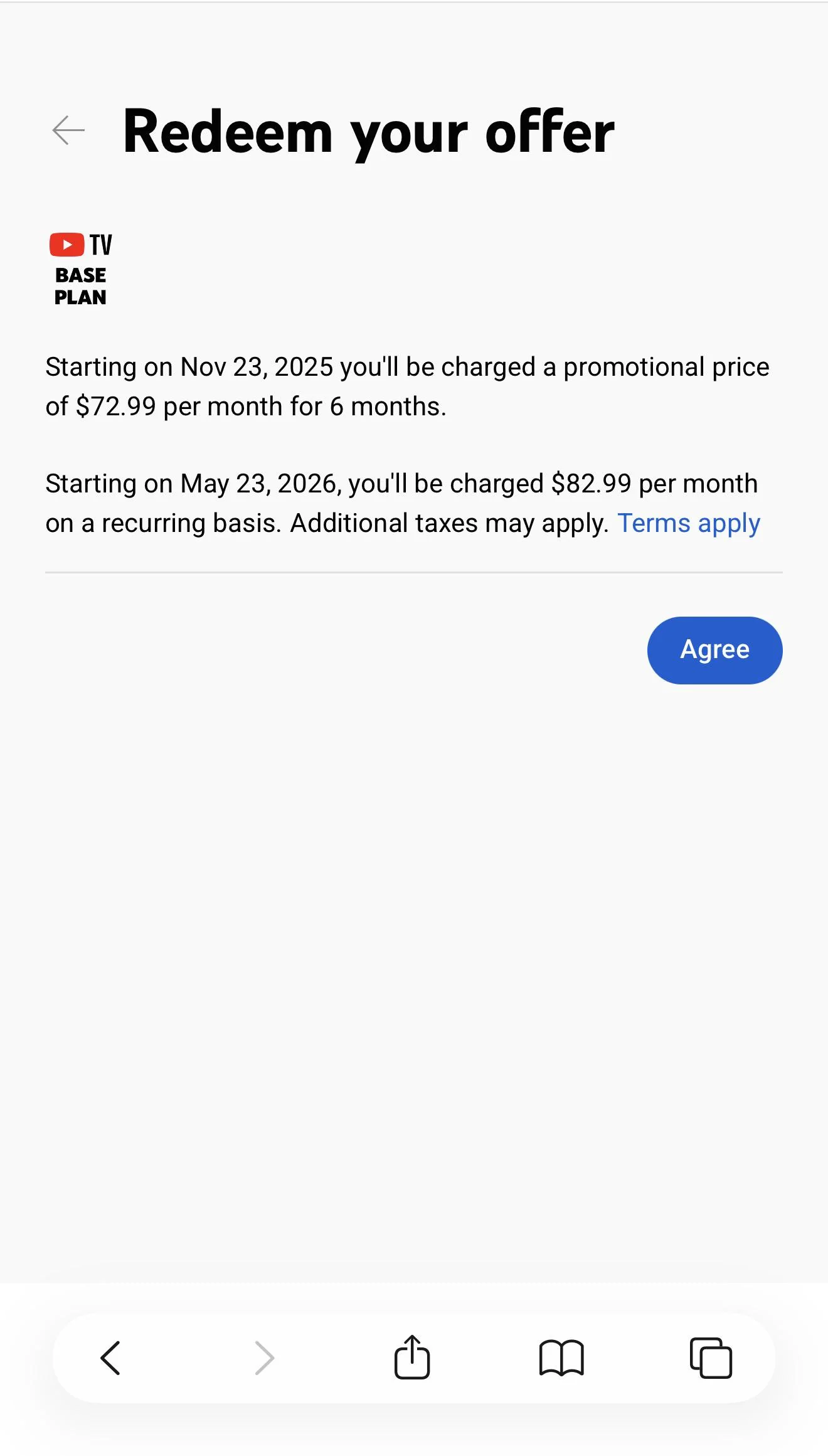 YouTube TV 10 dollar credit