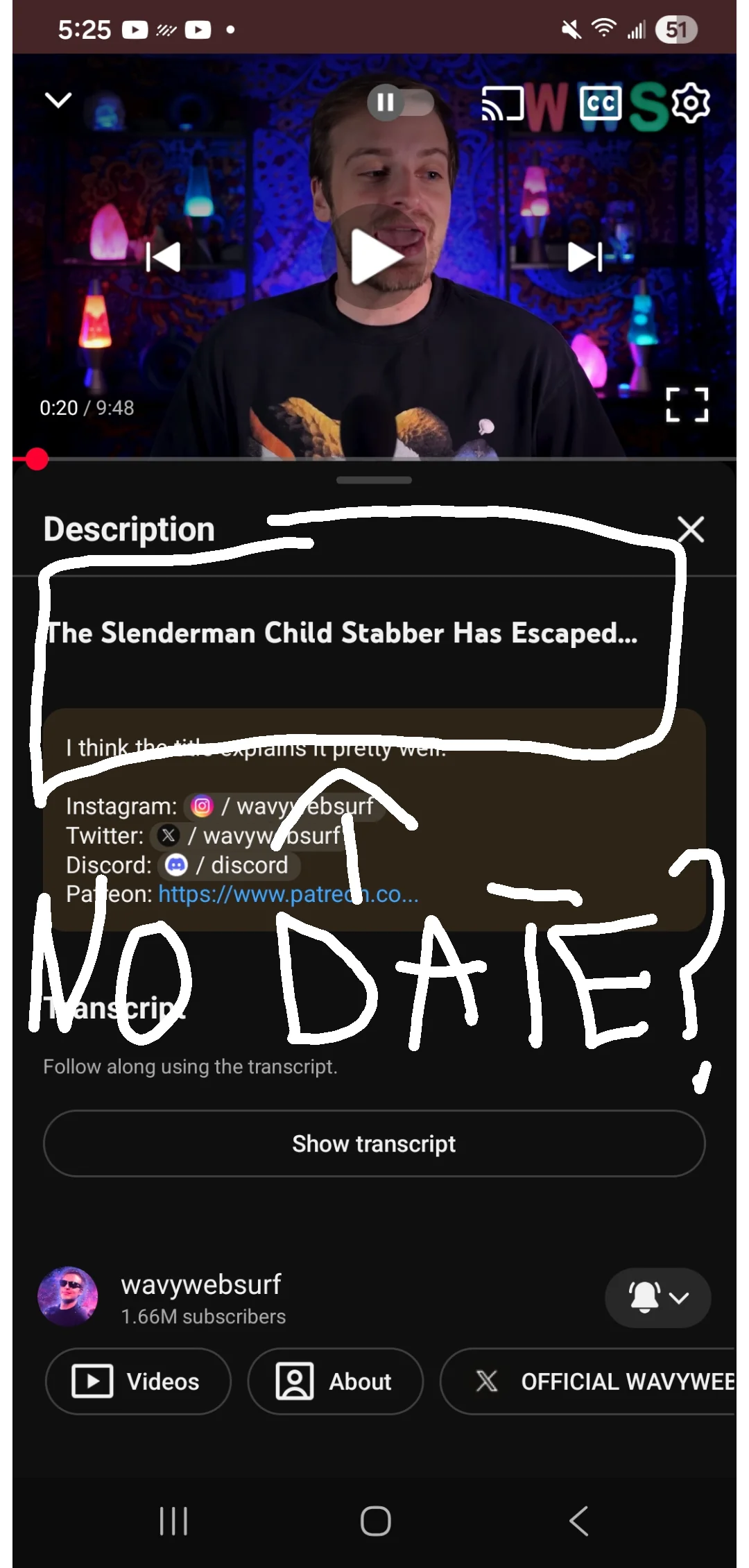YouTube missing published date