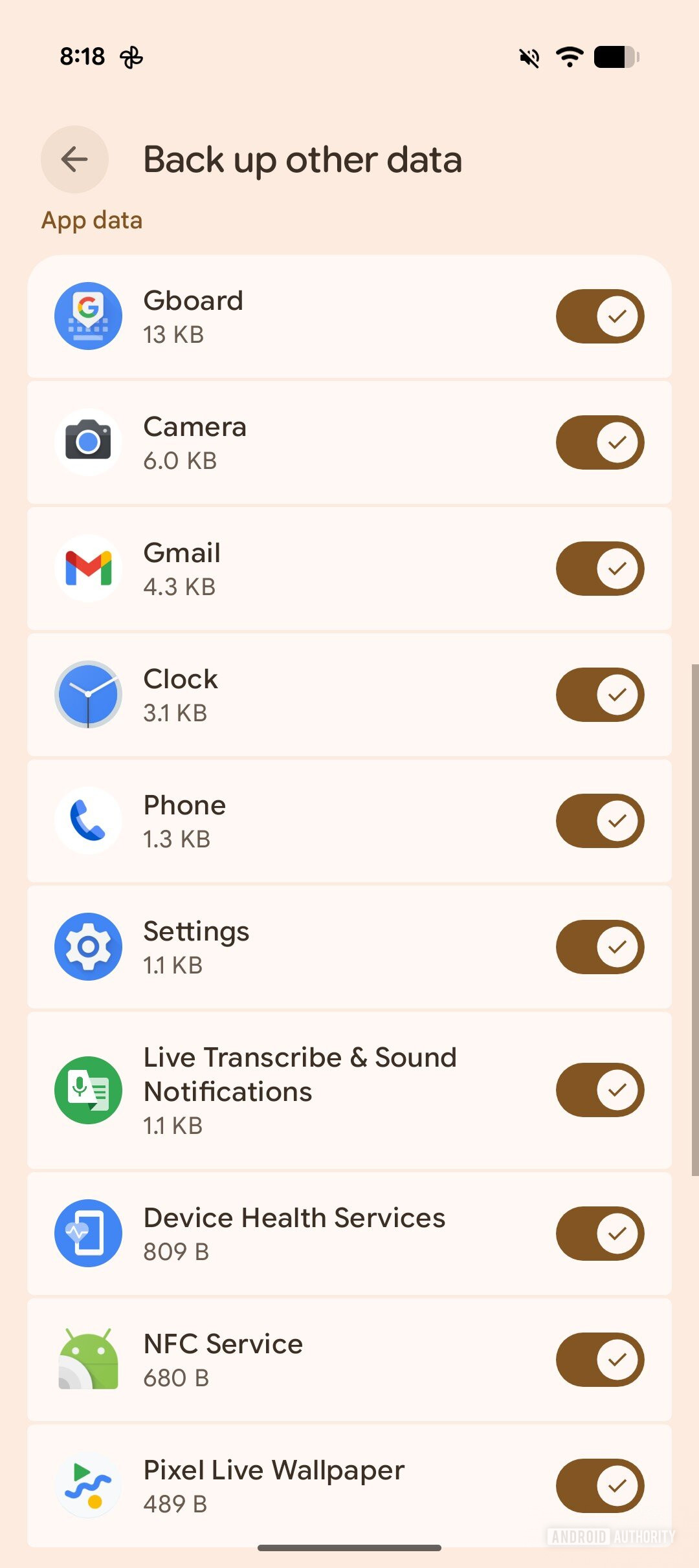 google backups app data 3