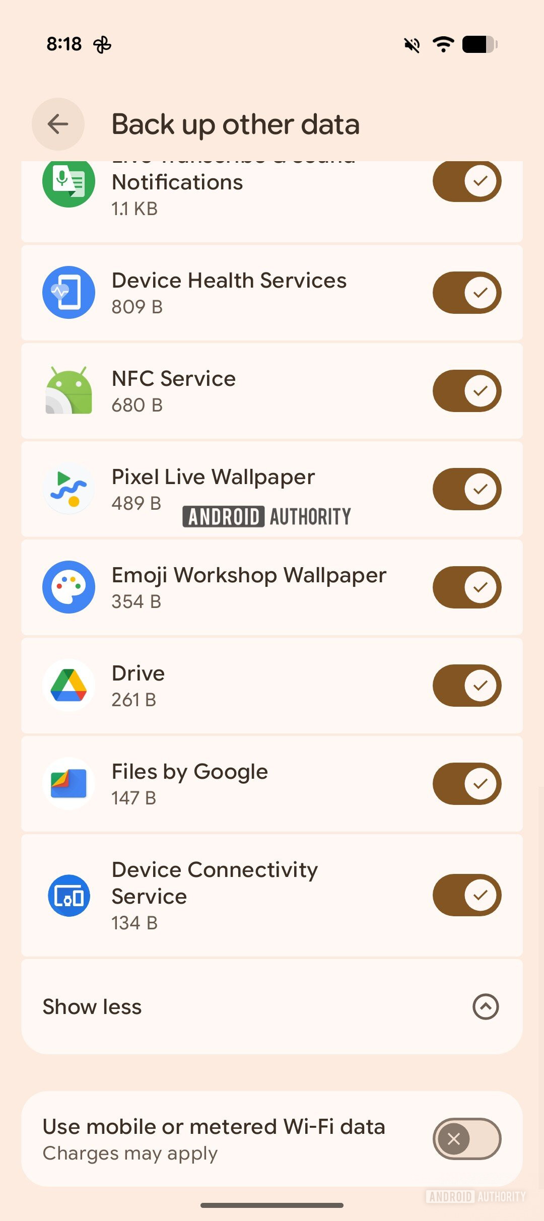 google backups app data 4