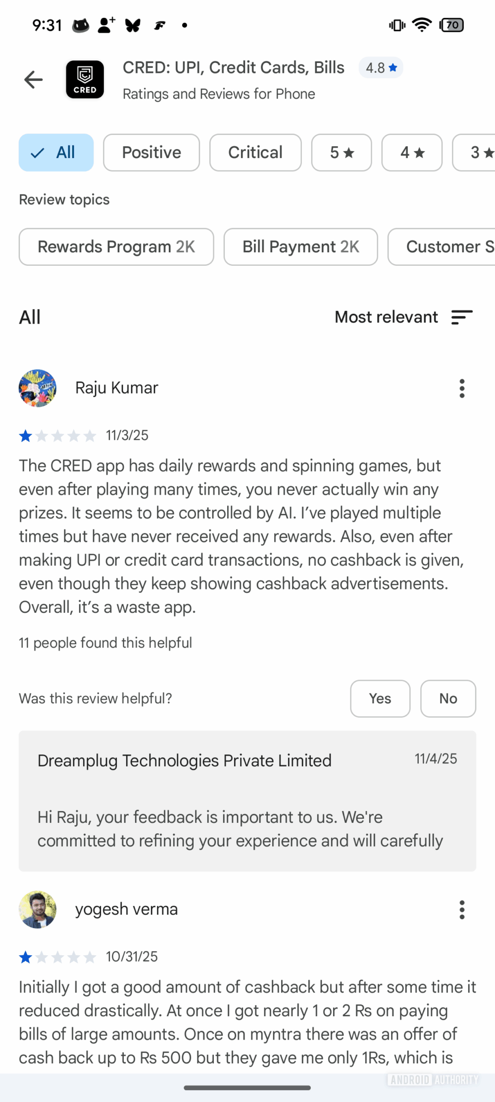 Google's Play Store may soon let you search app reviews - Android Authority