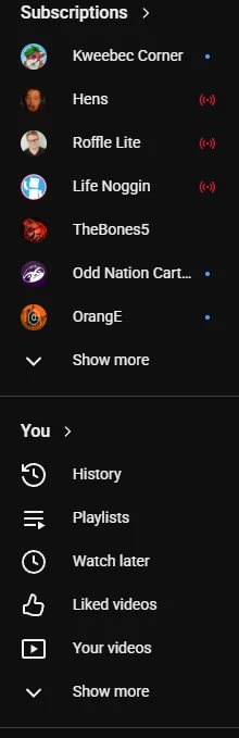 youtube subscriptions you tab swap