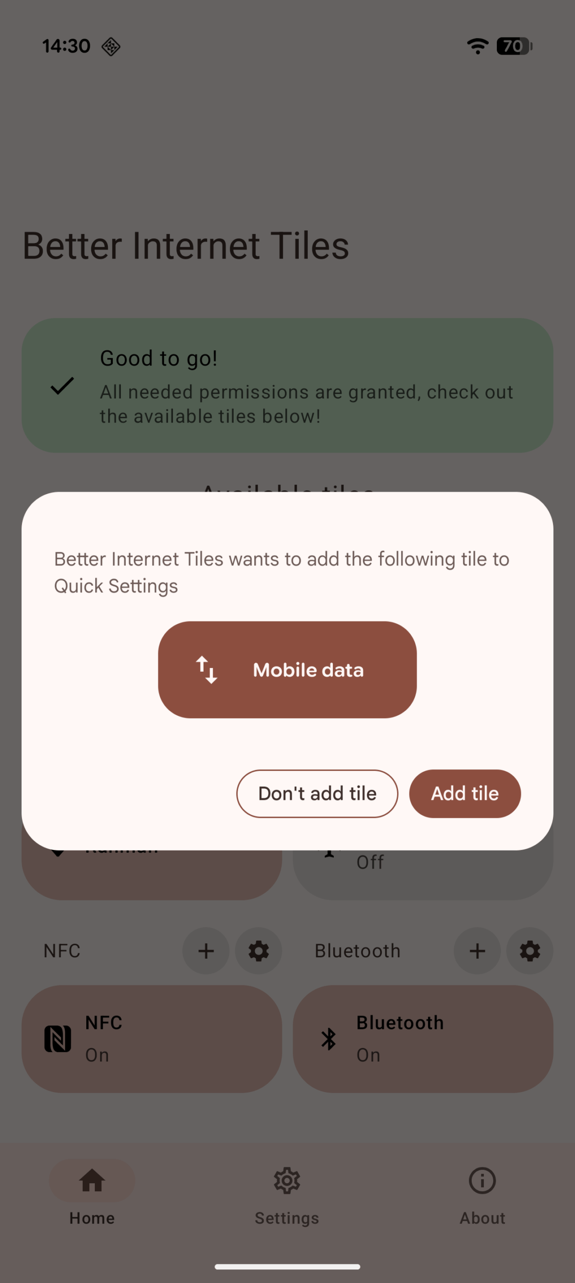 Adding a custom mobile data toggle to Quick Settings on Android
