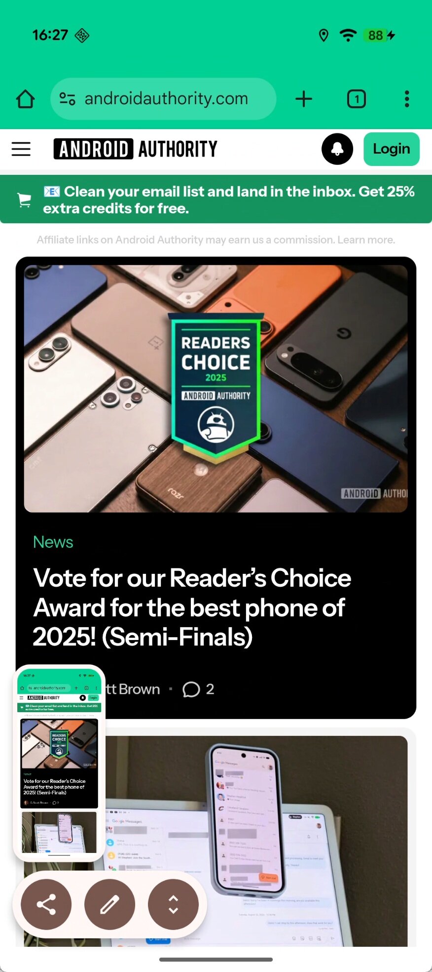 Android Screenshot Preview UI