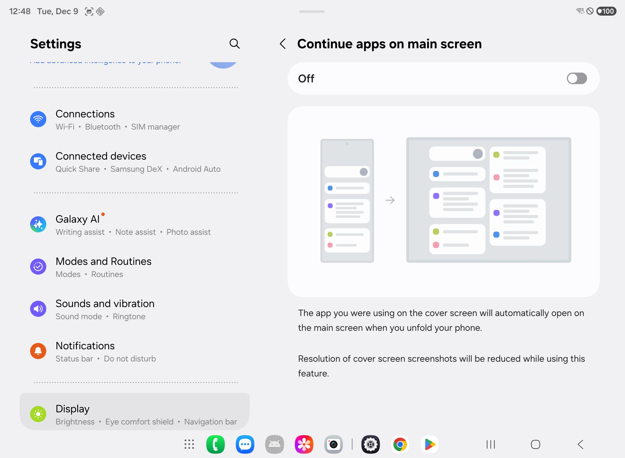 App Continuity feature on the Galaxy Z TriFold App Continuity feature on the Galaxy Z TriFold