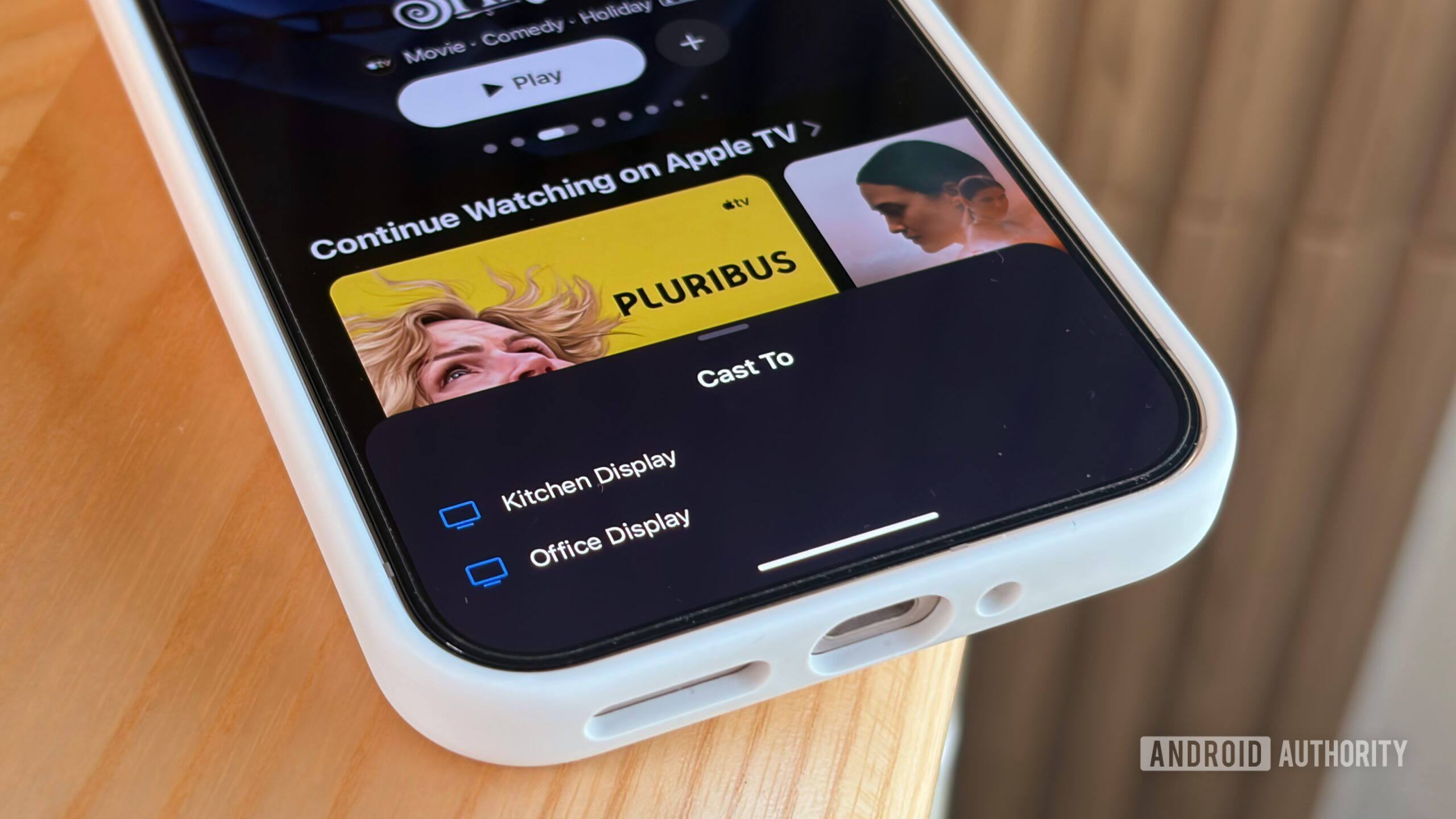 Apple TV Cast 1 Google Cast options in the Apple TV app.