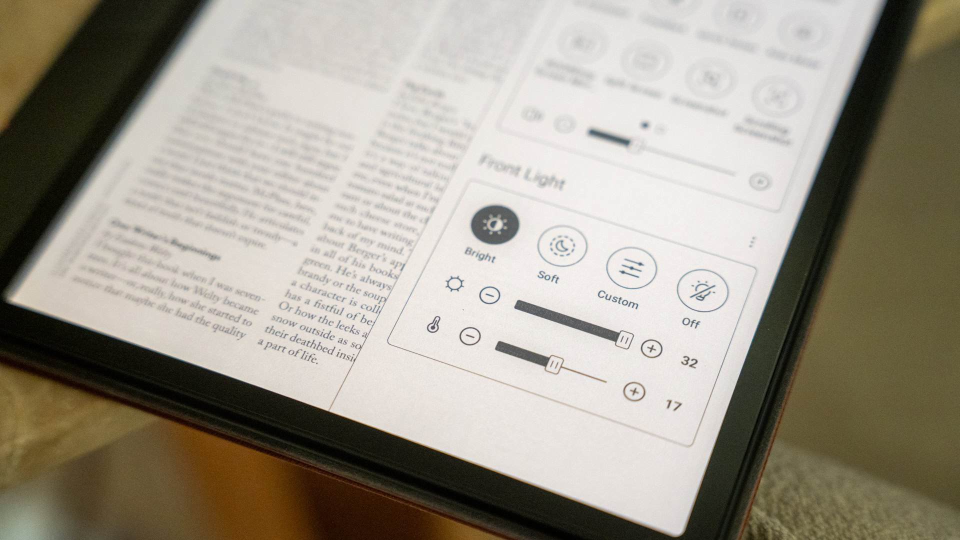 Boox Note Air 5C frontlight adjustment