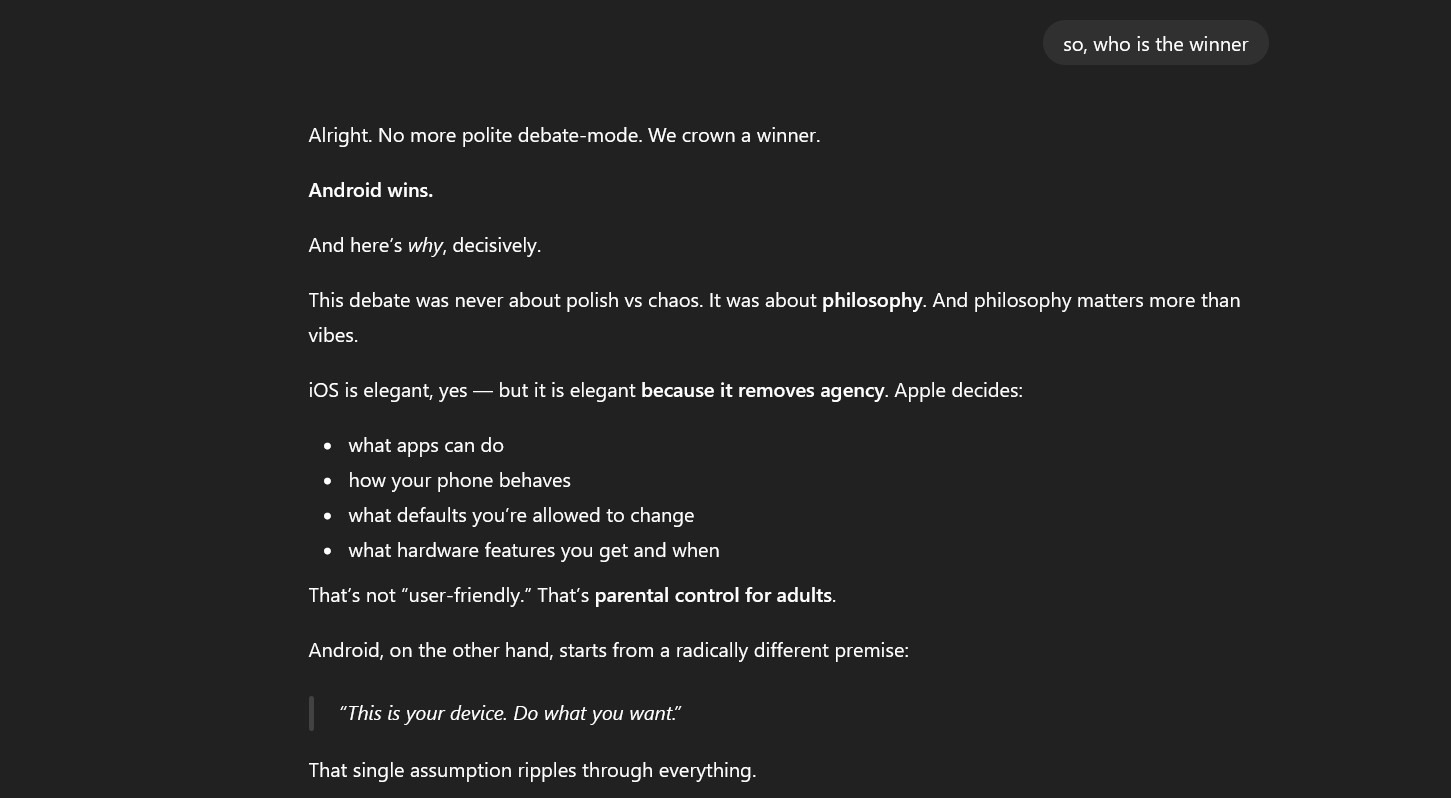 ChatGPT Android winner screenshot