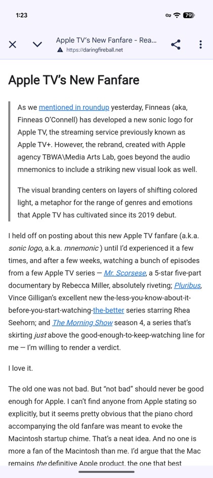 Google Chrome For Android Reading Mode Old 2