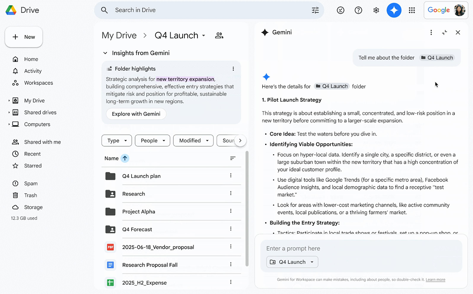 Google Drive Gemini Search