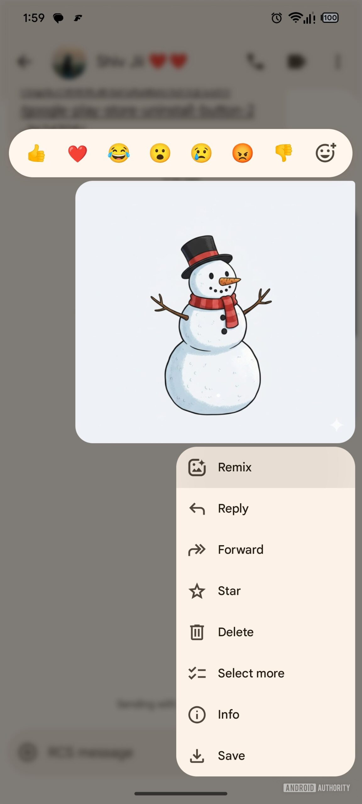 Google Messages Remix Button Chat Screen Enabled