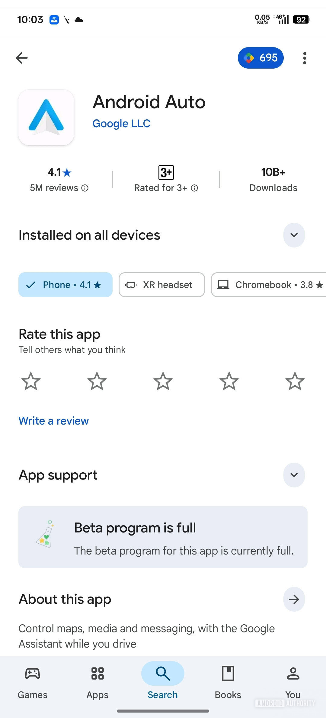 Google Play Store unlisted system app after