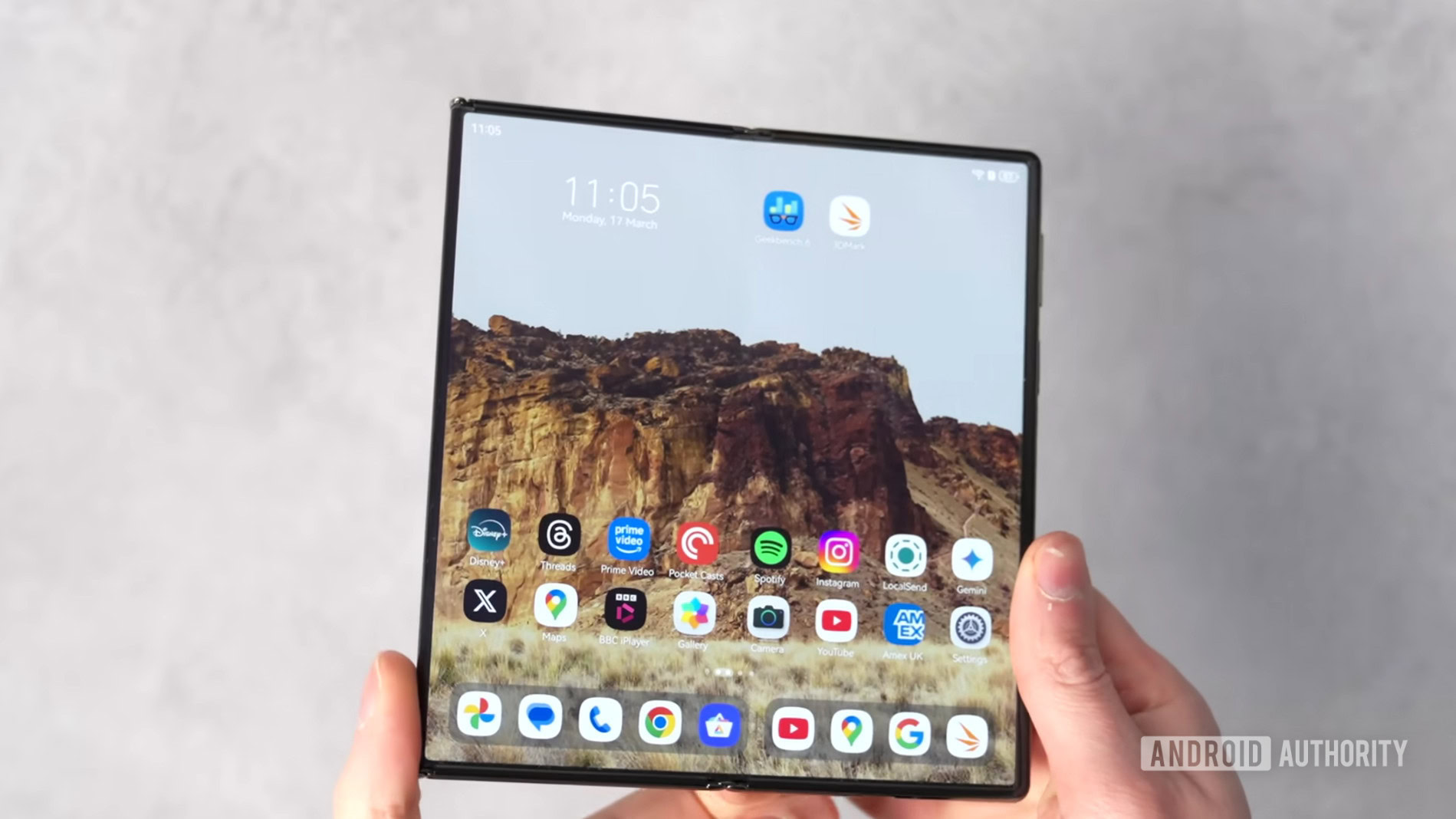 HUAWEI Mate XT partially folded