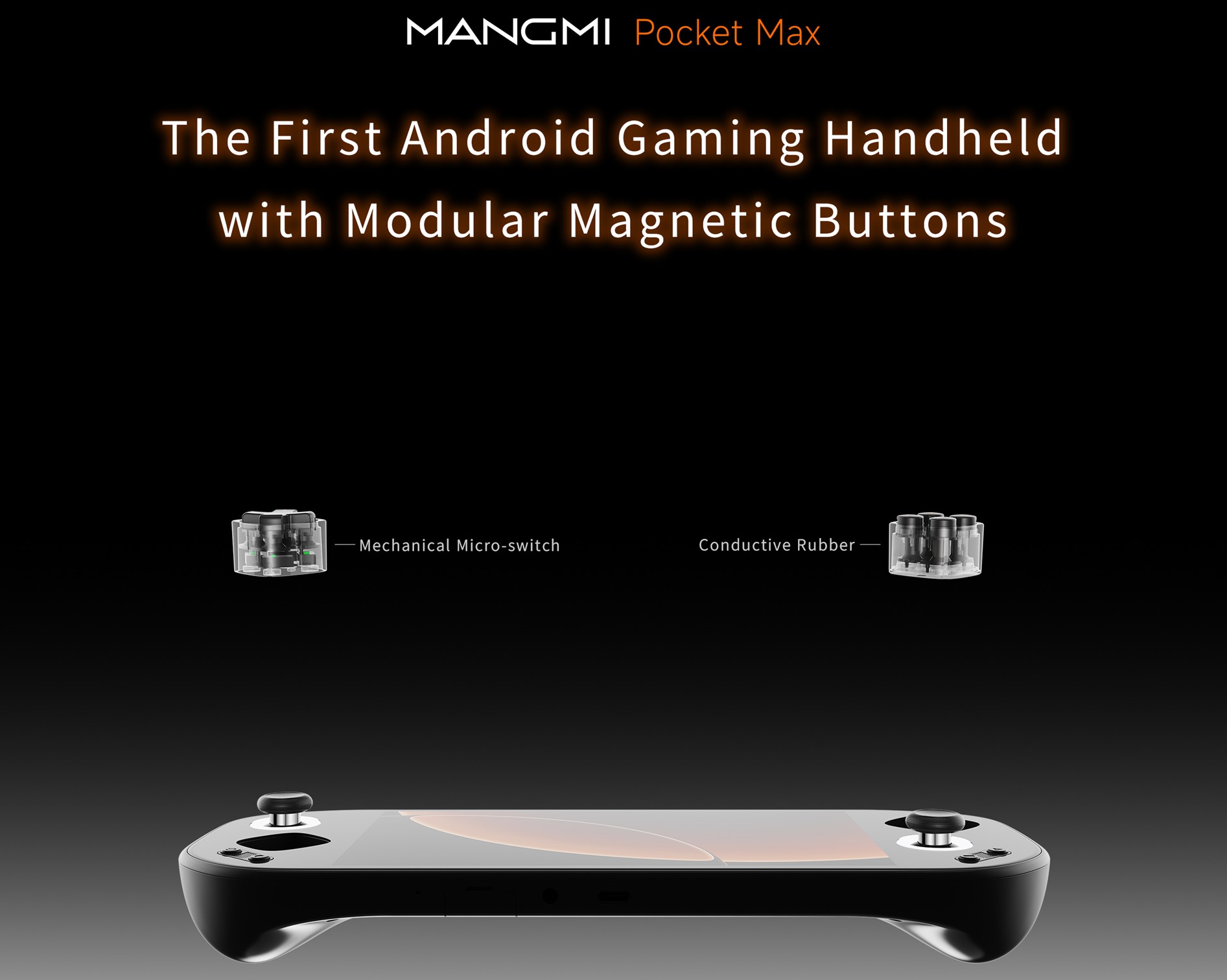 MANGMI Pocket Max First Android Handheld Modular Magnetic Buttons Teaser