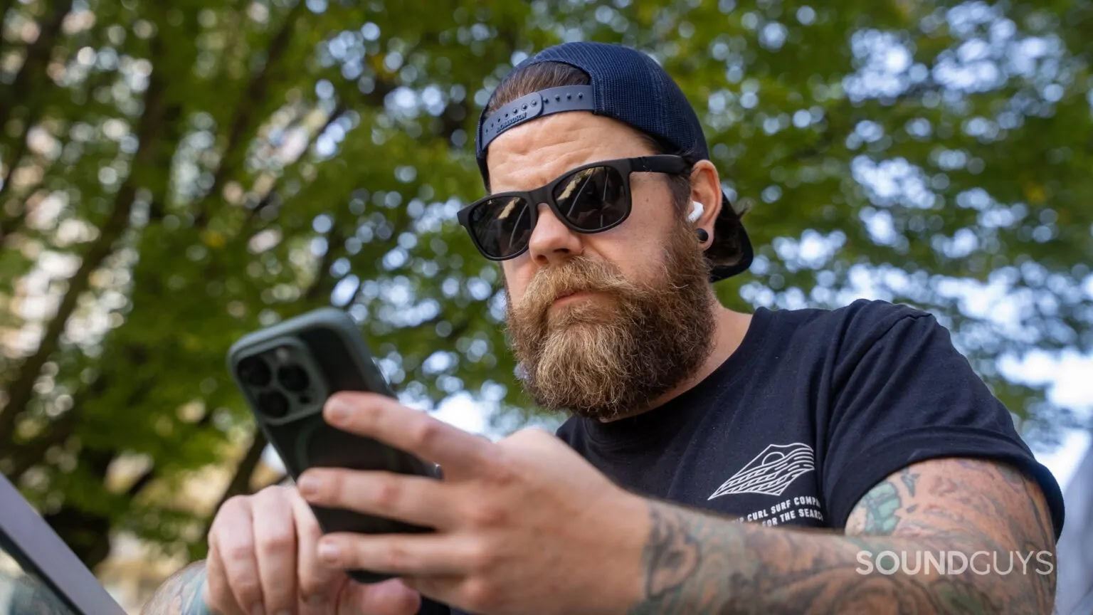 Man wearing Apple AirPods Pro 3 Man wearing Apple AirPods Pro 3