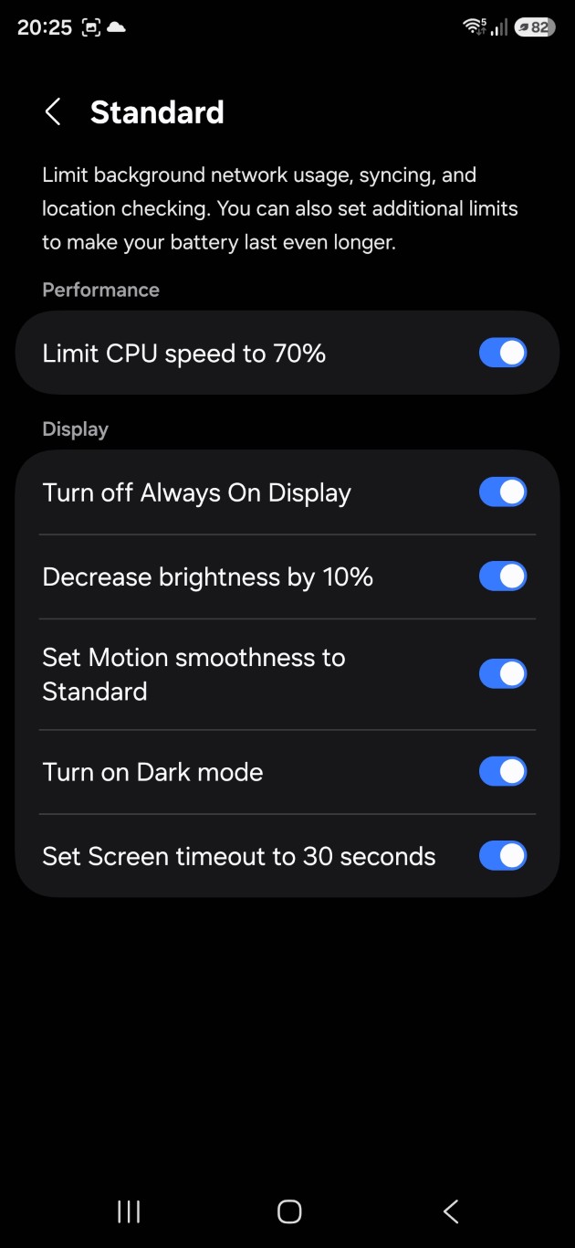 One UI 8 5 Battery Saver Standard