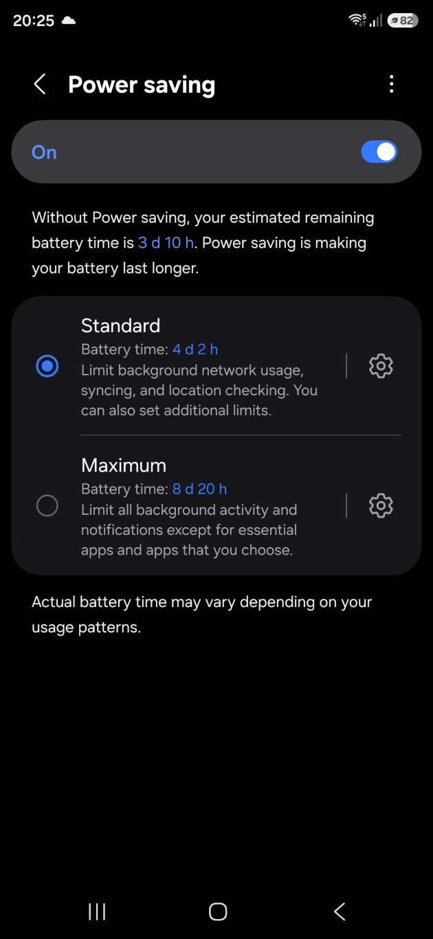 One UI 8 5 Battery Saver settings