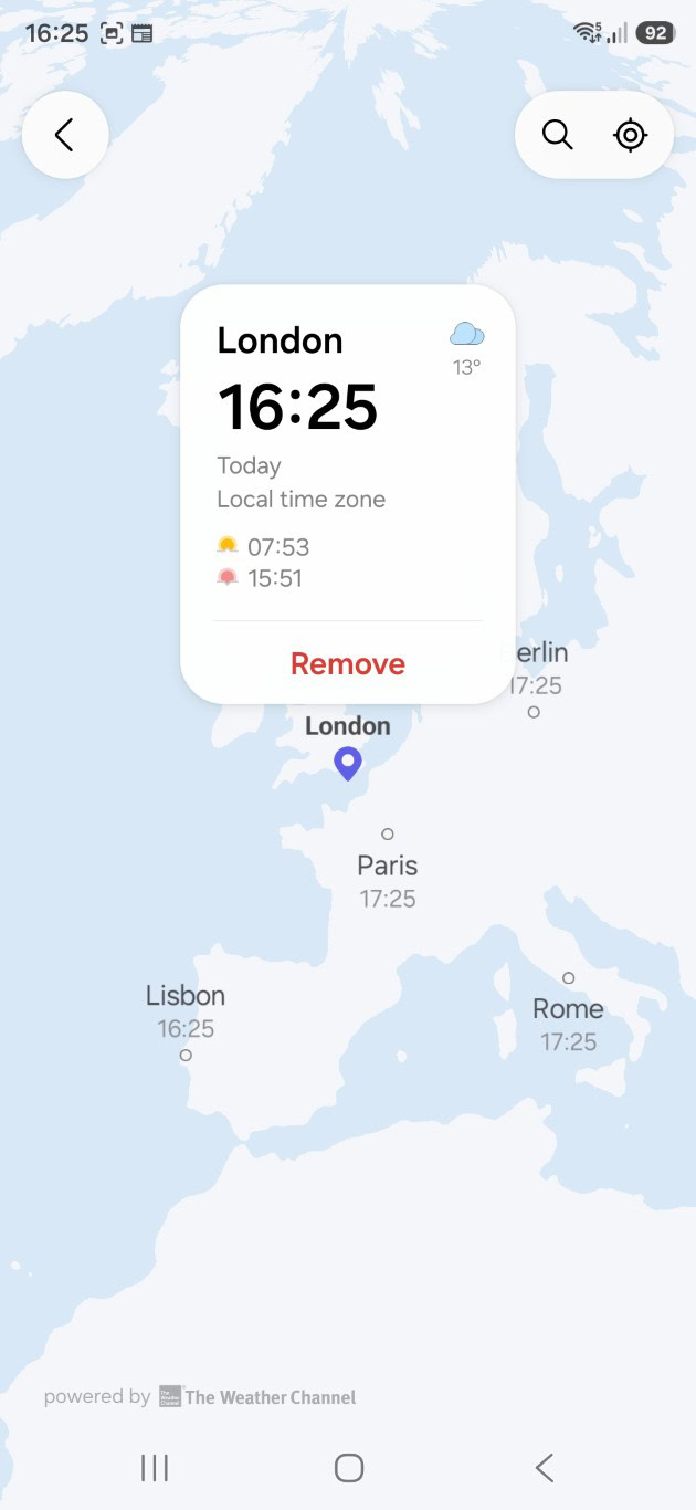 One UI 8 5 Clock Map