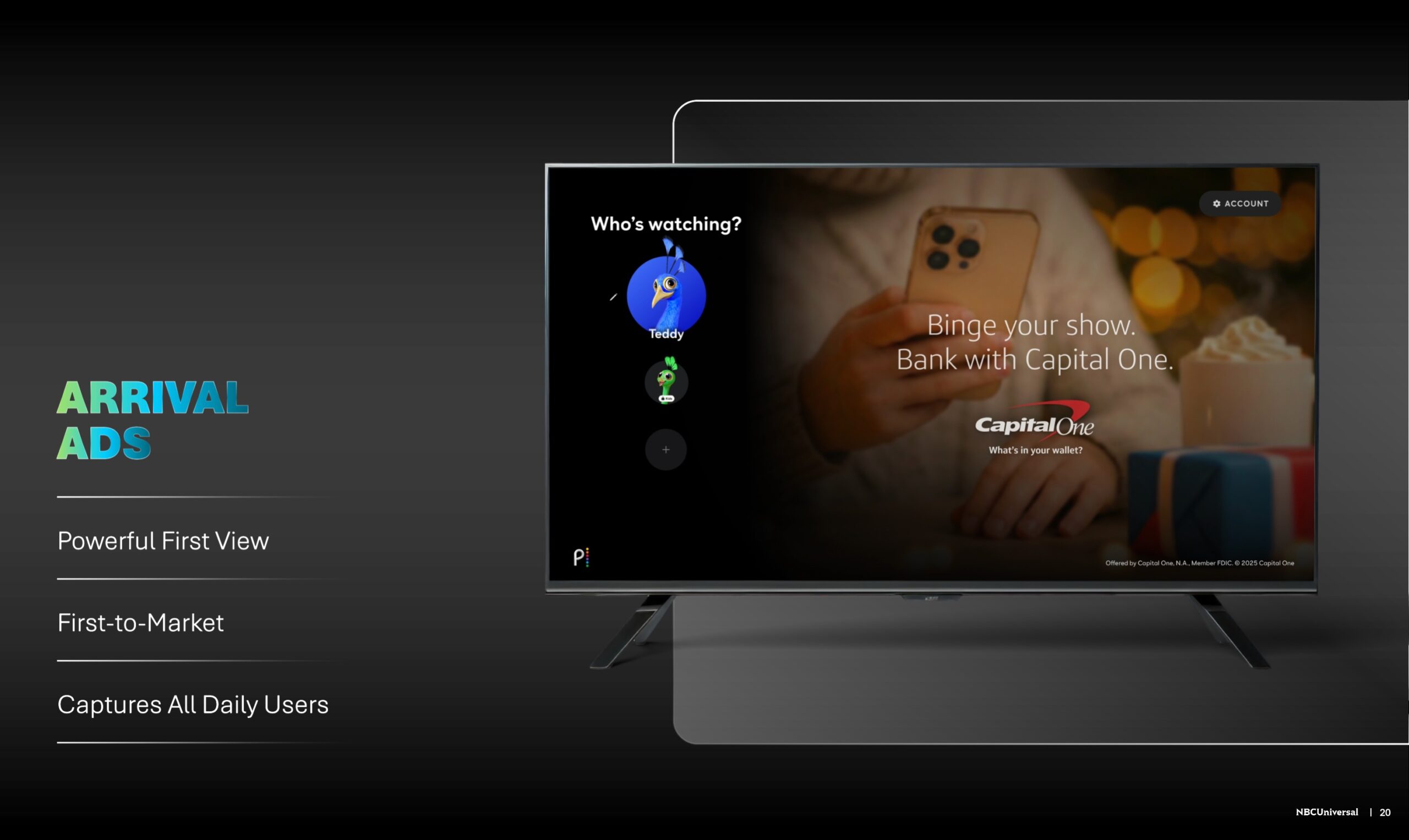 Peacock Arrival Ads on app startup