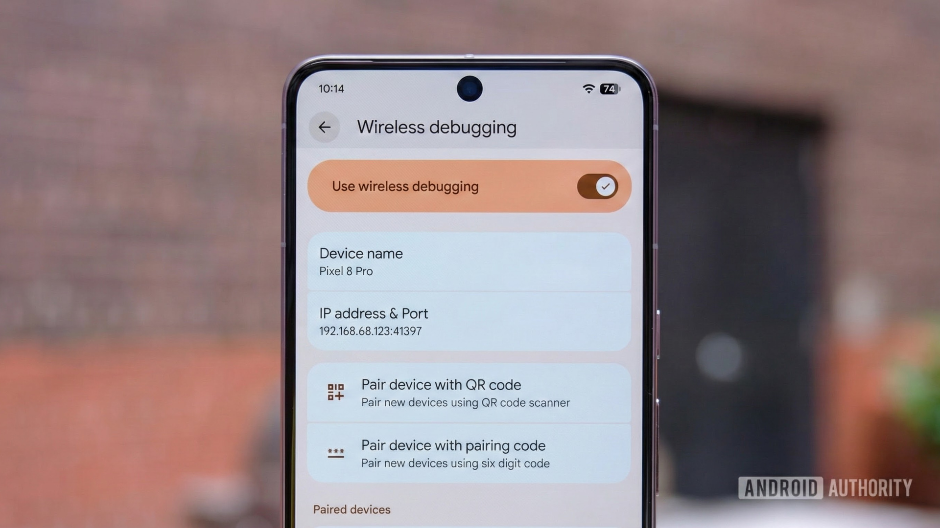Wireless debugging setting on a Pixel phone by Ryan Haines Wireless debugging setting on a Pixel phone by Ryan Haines