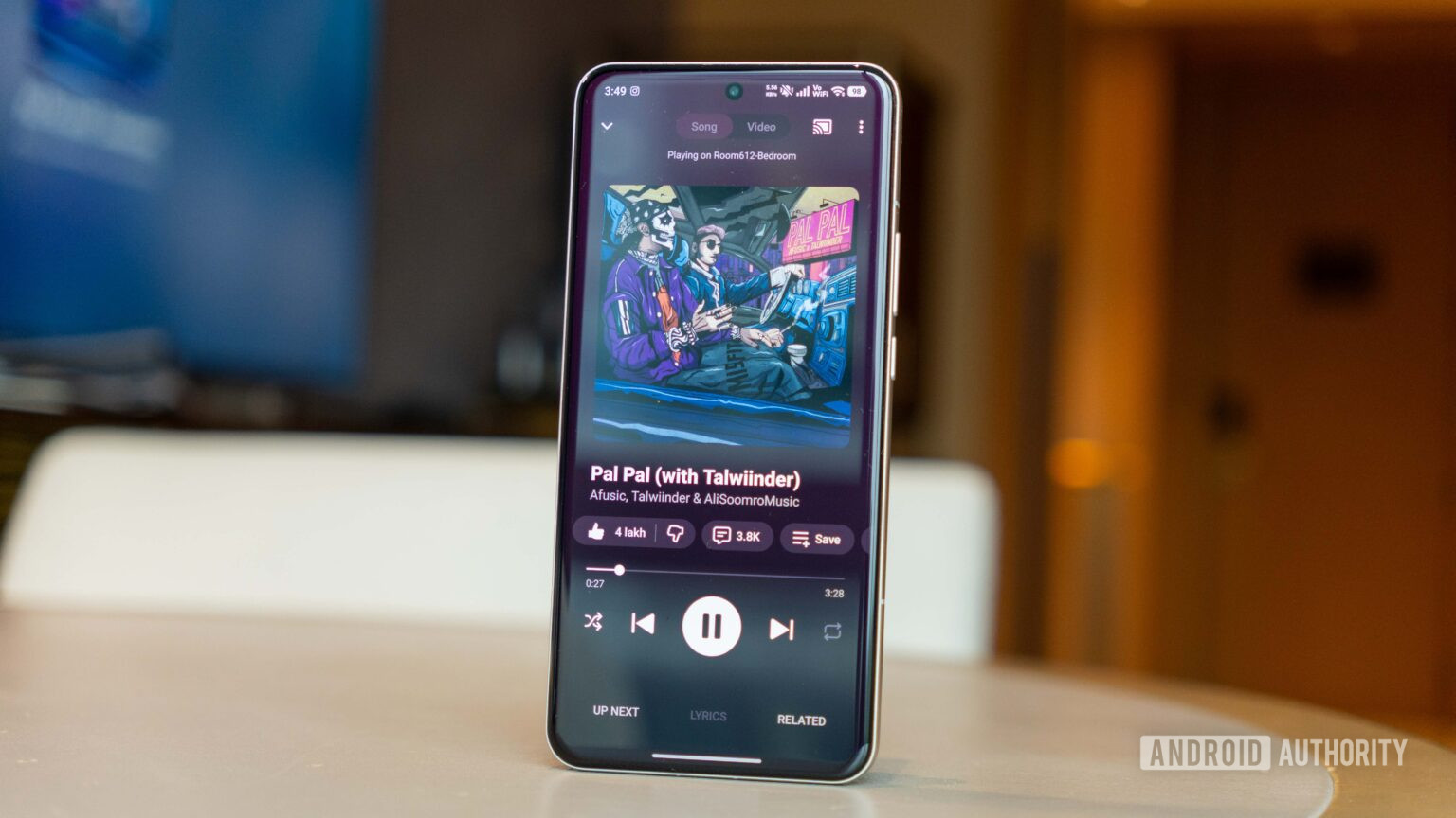 YouTube Music player screen on the Xiaomi 15 Ultra