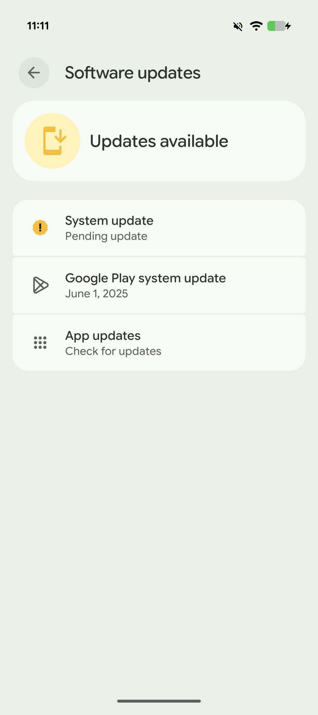Screenshot of the Settings app on a Pixel phone running Android 16.