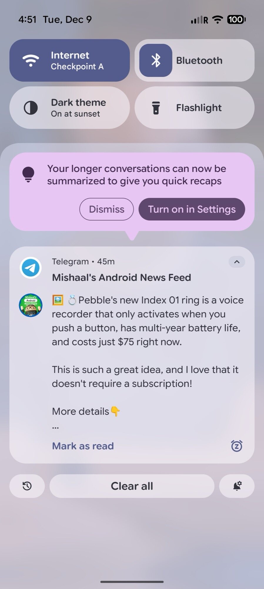 android 16 screenshot notification summaries