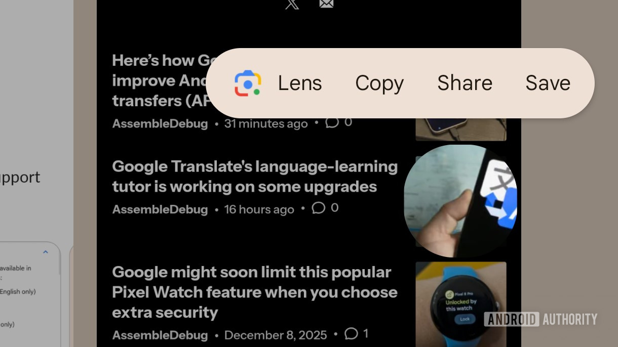 android recents image share
