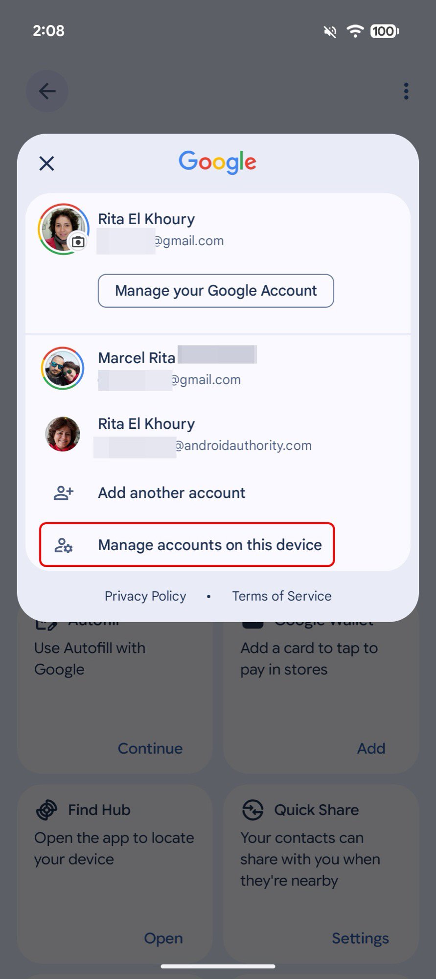 google pixel 9a eras account settings 3 accounts