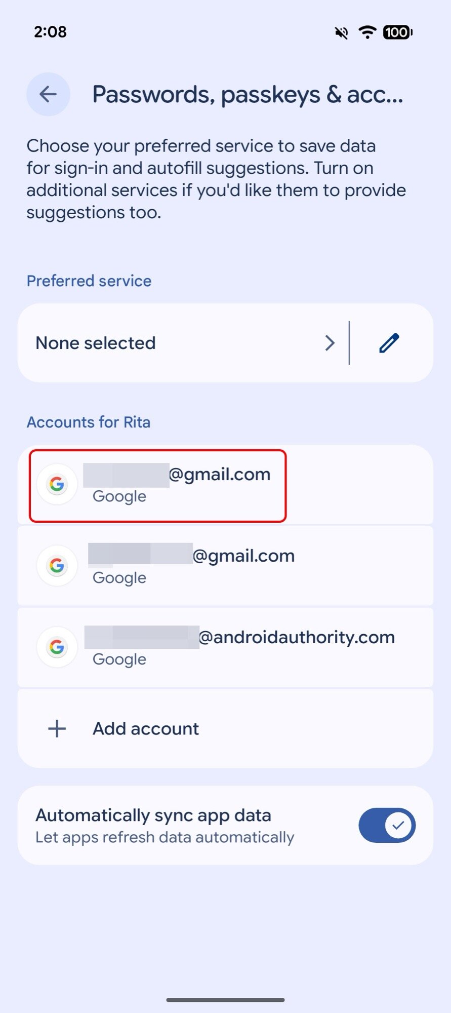 google pixel 9a eras account settings 4 accounts