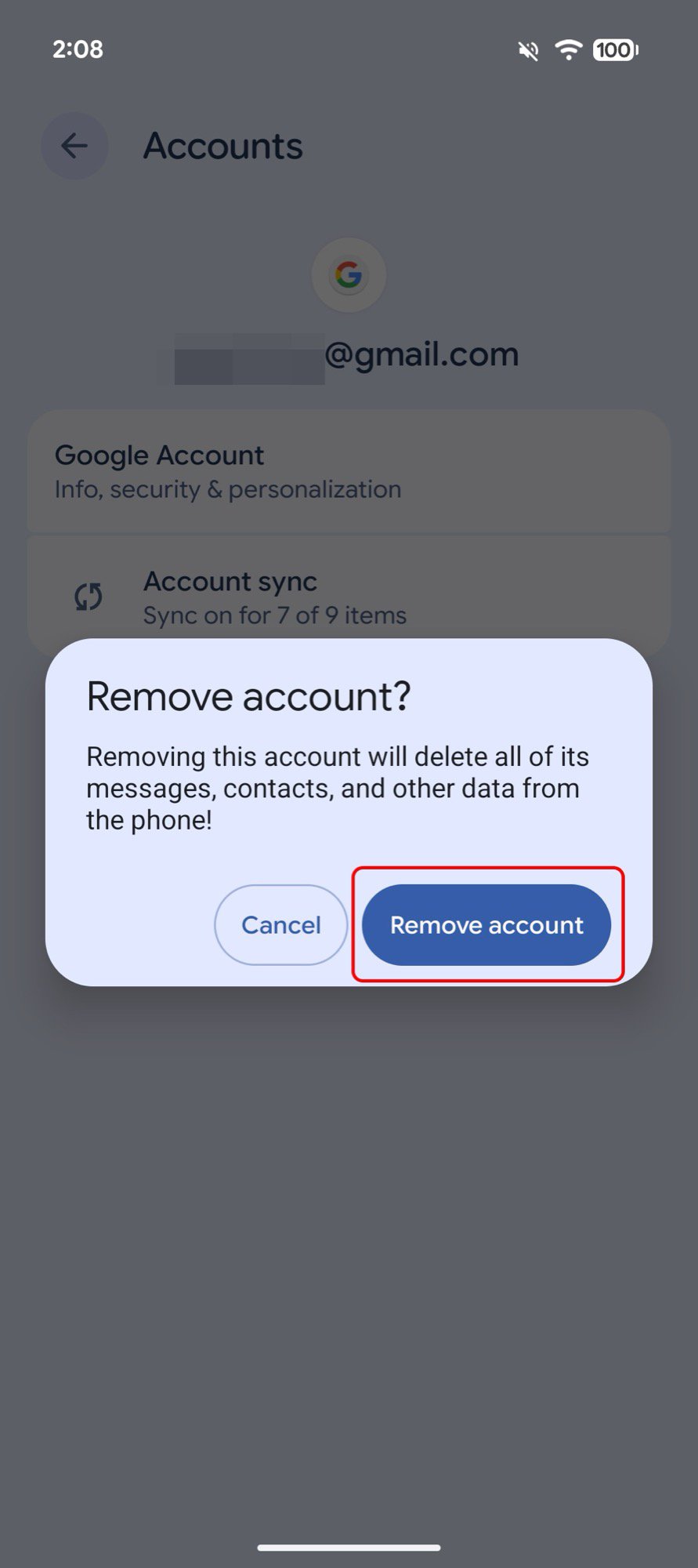 google pixel 9a eras account settings 6 account removal