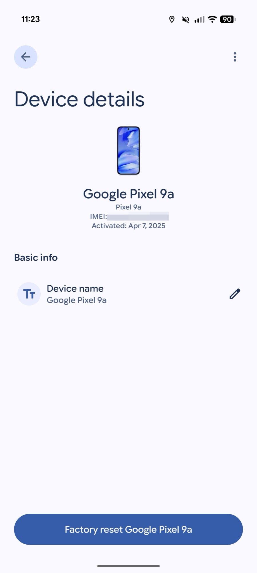 google pixel 9a wiped but still showing in find hub 2