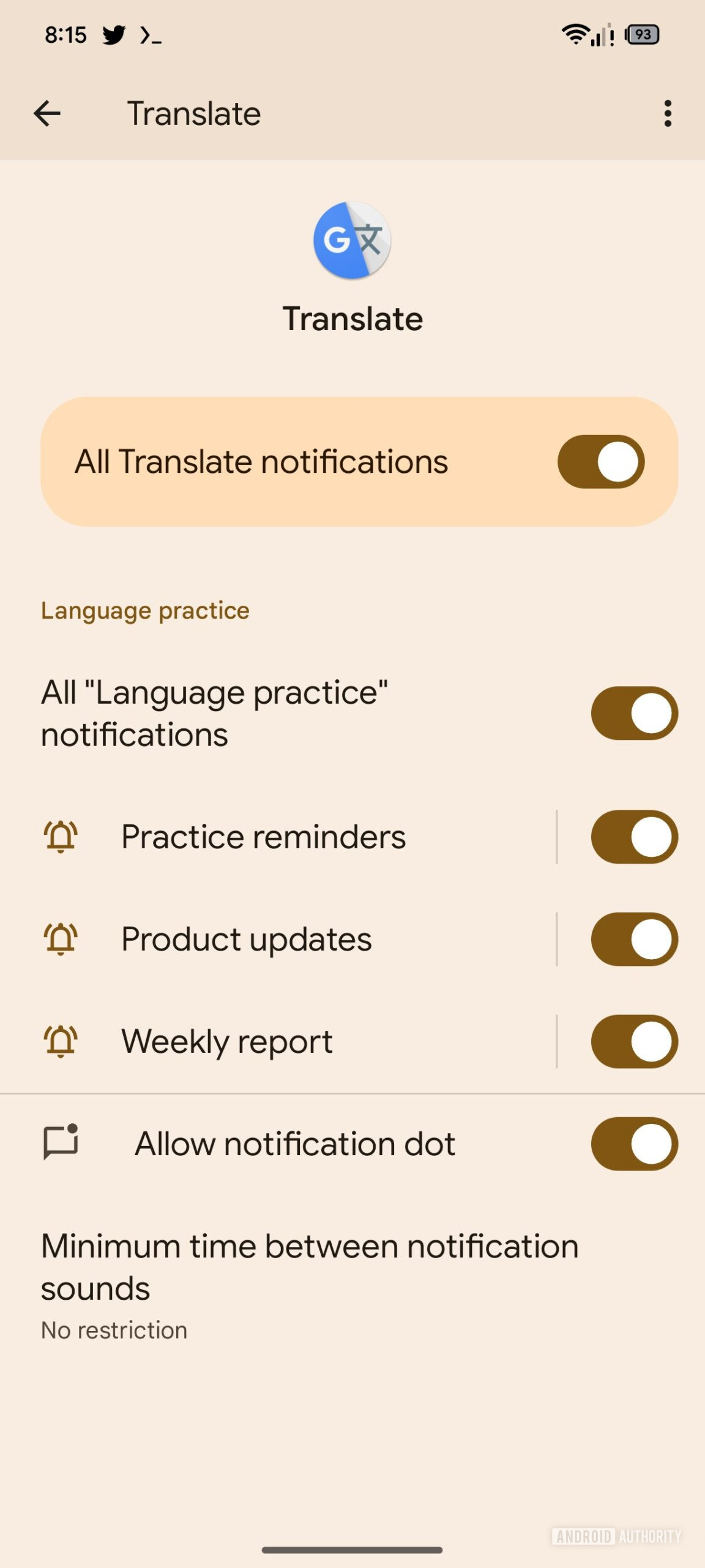 google translate practice notifications 1