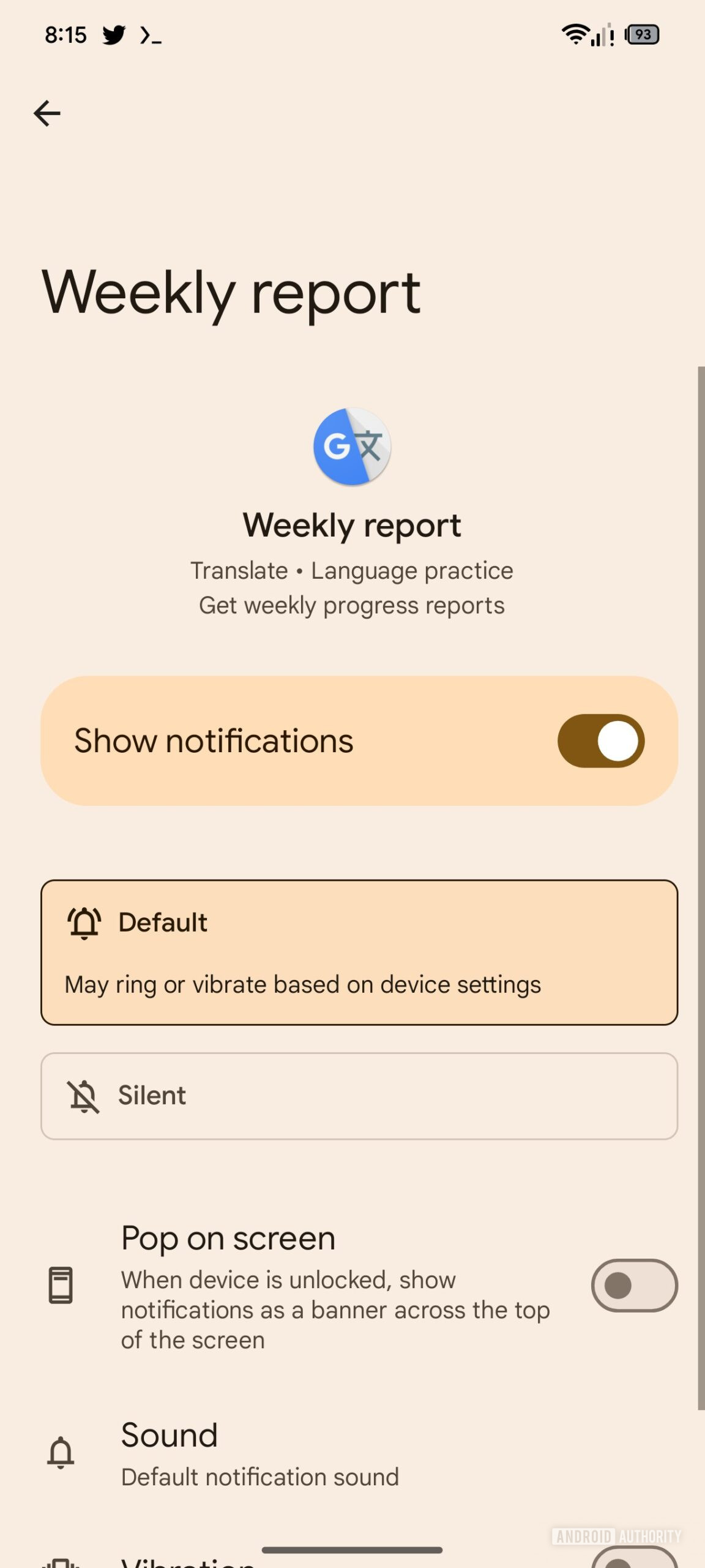 google translate practice notifications 2