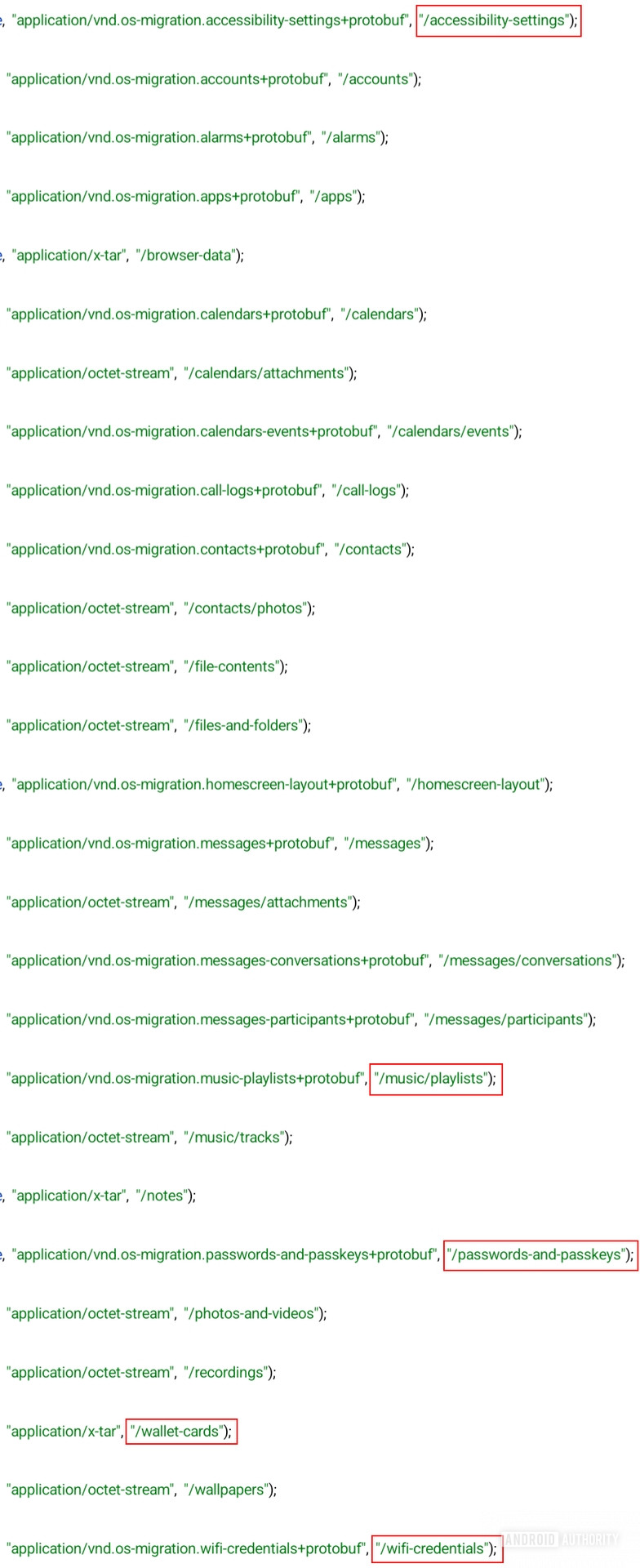 iPhone to Pixel data transfer New data types
