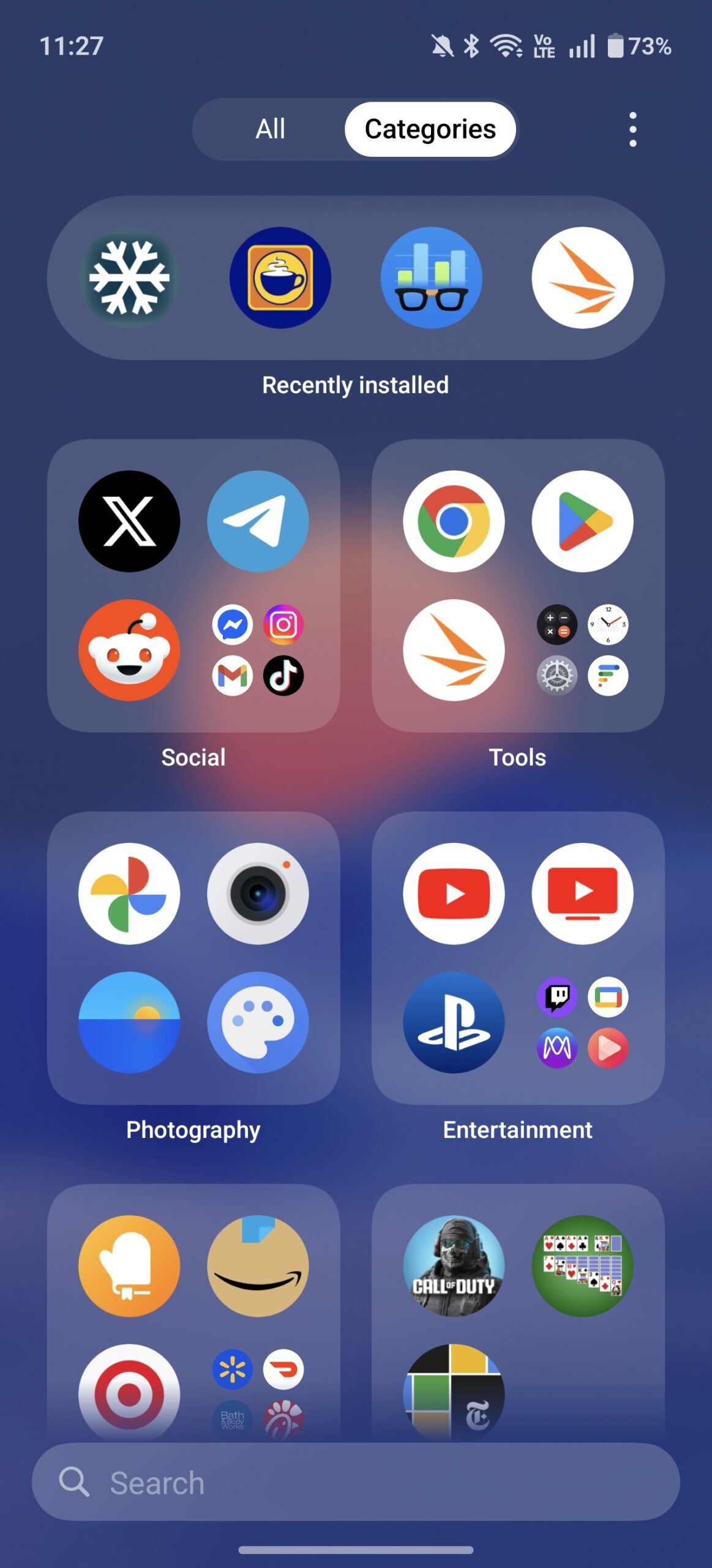 Screenshot of app drawer in OxygenOS 16.