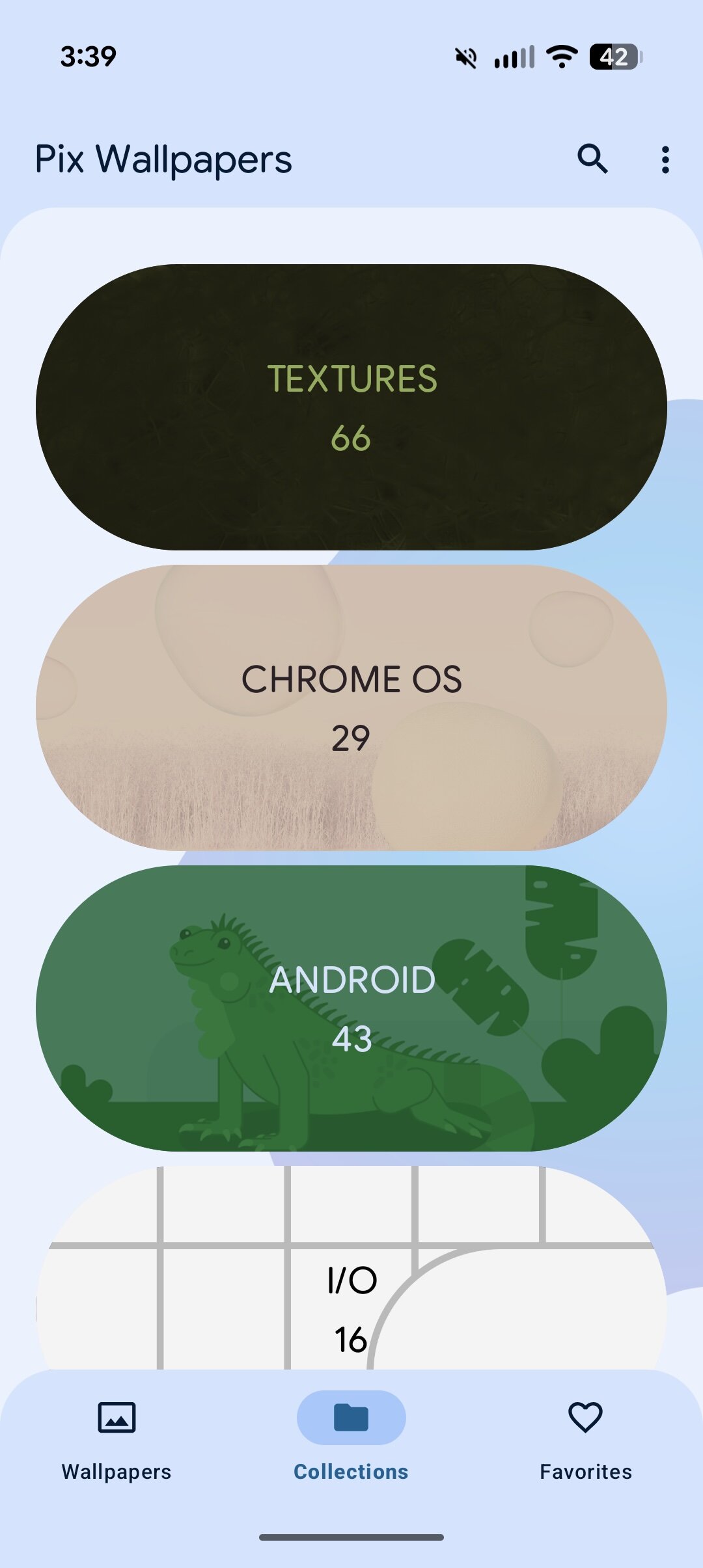 Screenshot of the Pix Wallpapers app.