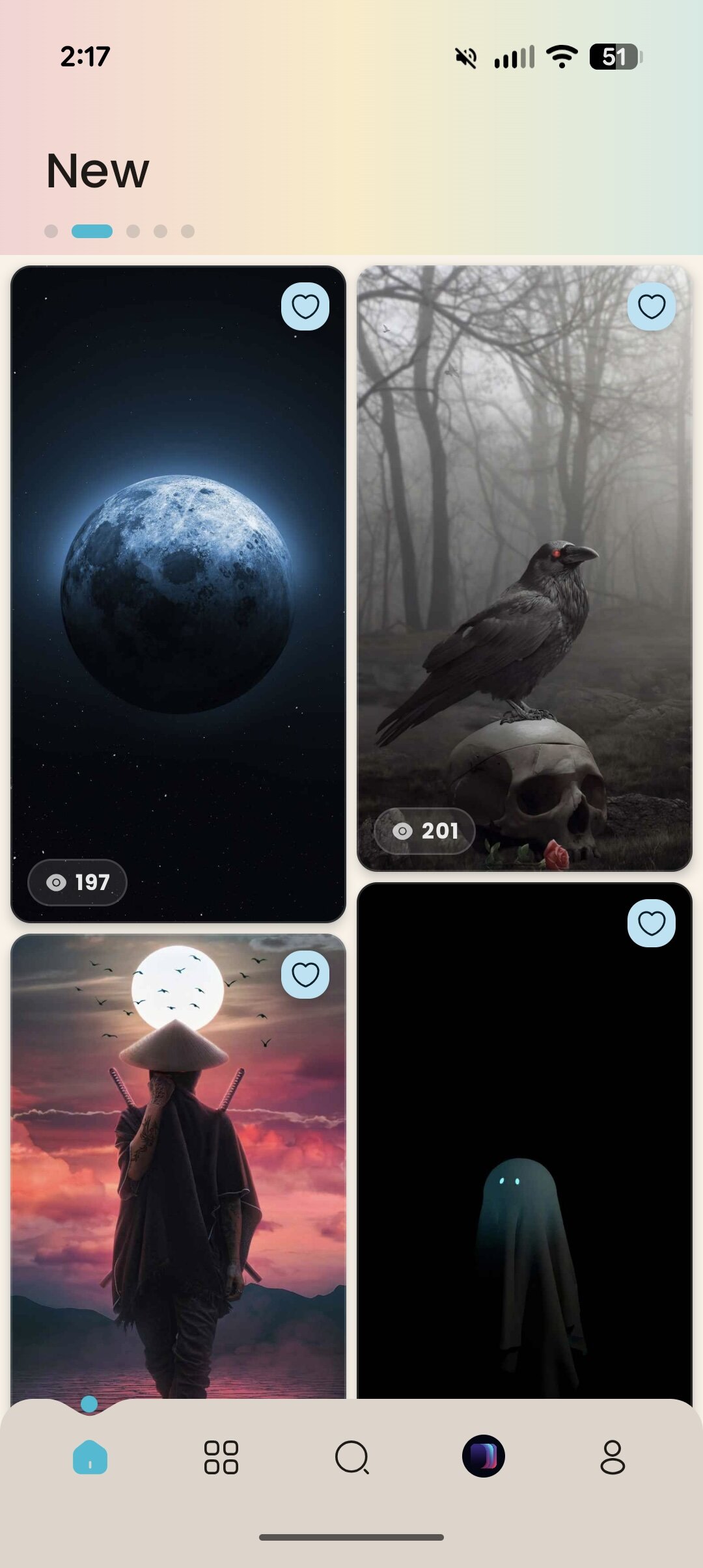 Screenshot of the WallsPy wallpaper app.