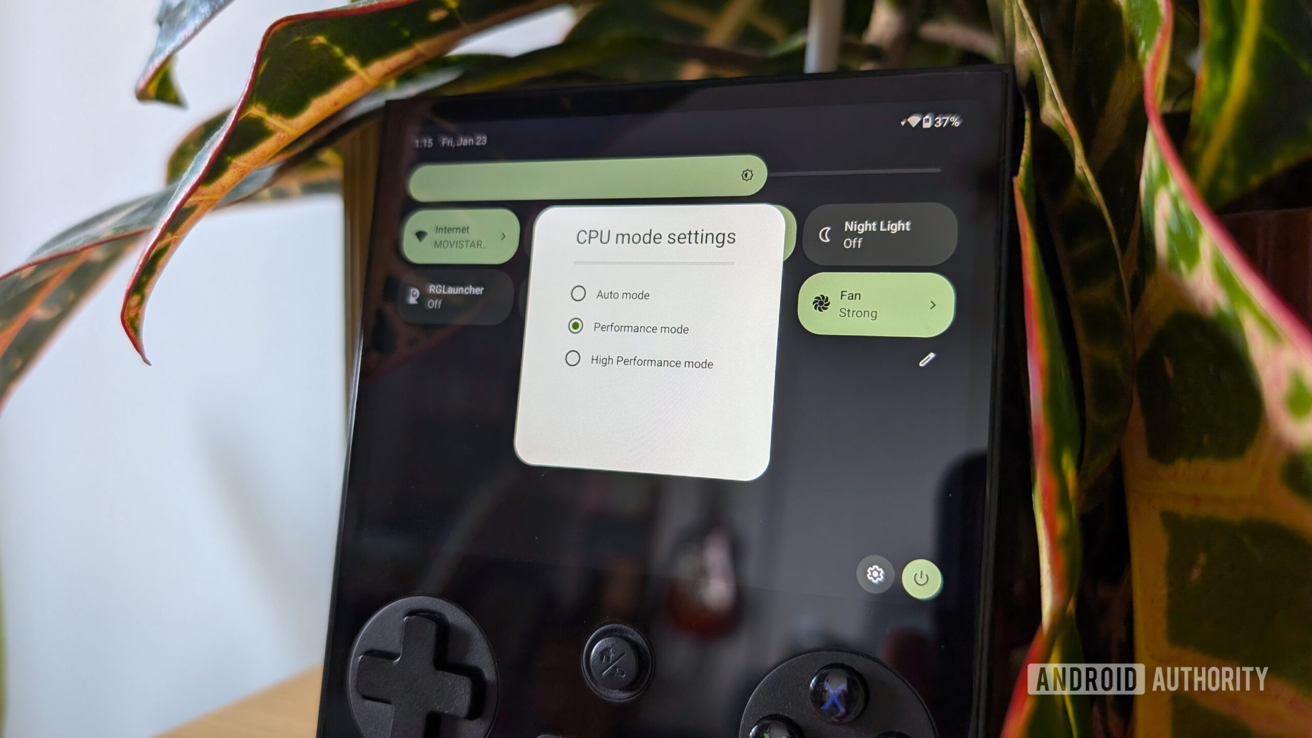 ANBERNIC RG 477V performance toggle