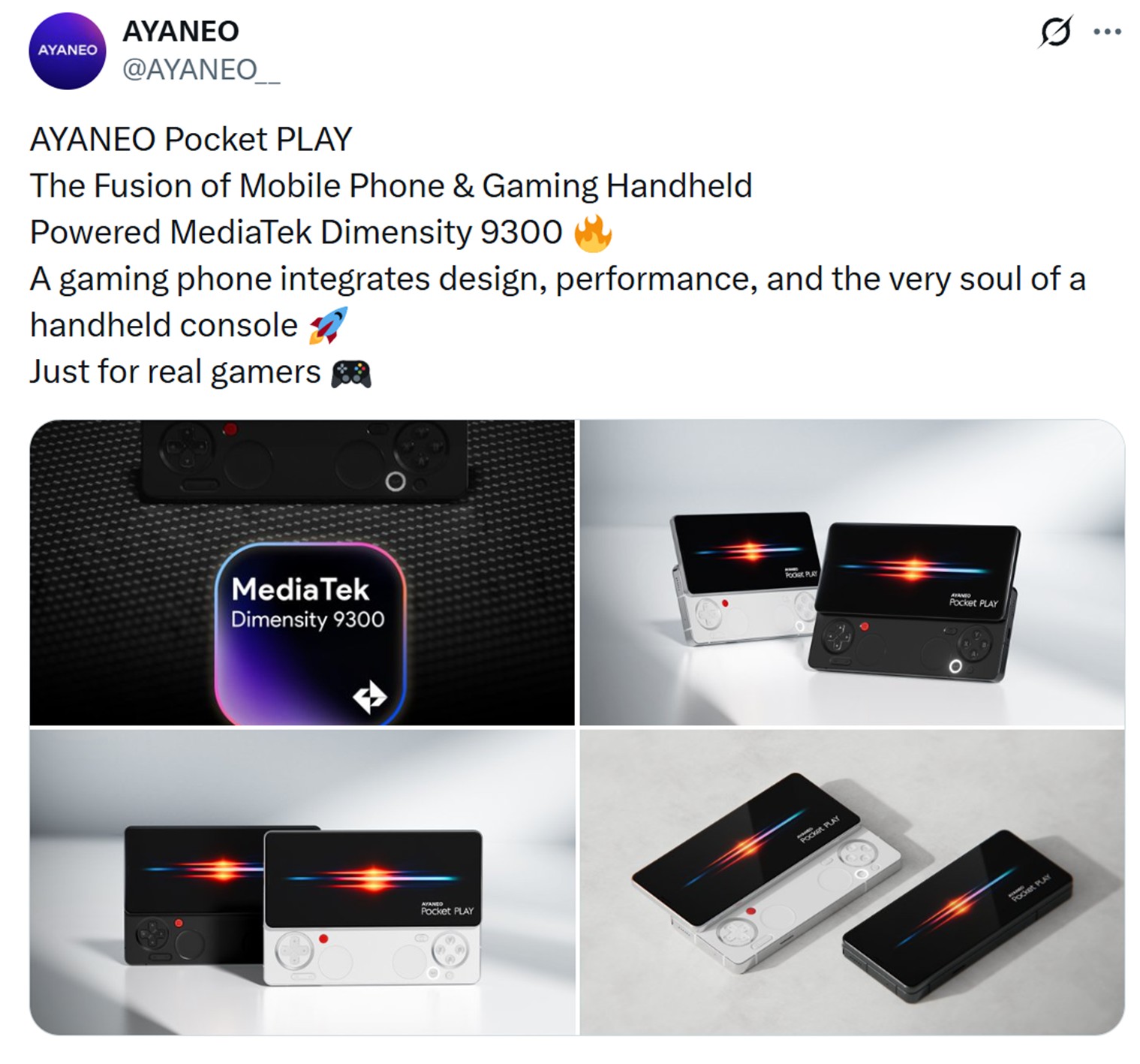 AYANEO Pocket Play Dimensity 9300 Chipset X Post AYANEO Pocket Play Dimensity 9300 Chipset X Post